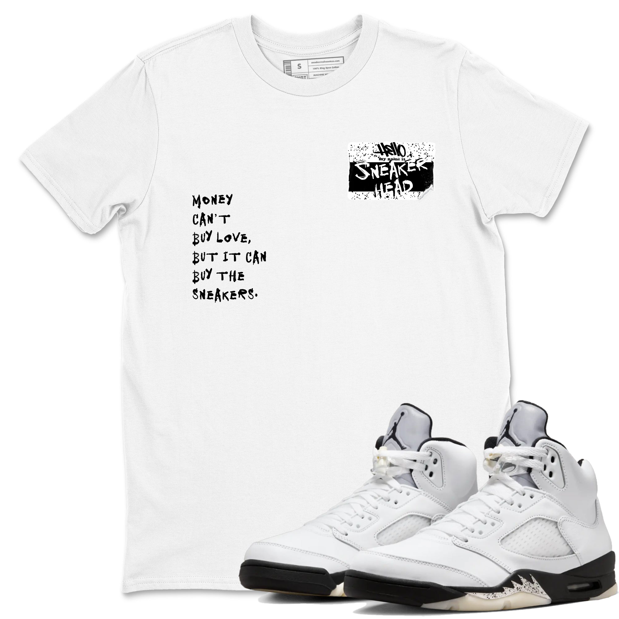 snkmatch Badge snkmatch Tees - Air Jordan 5 White Black