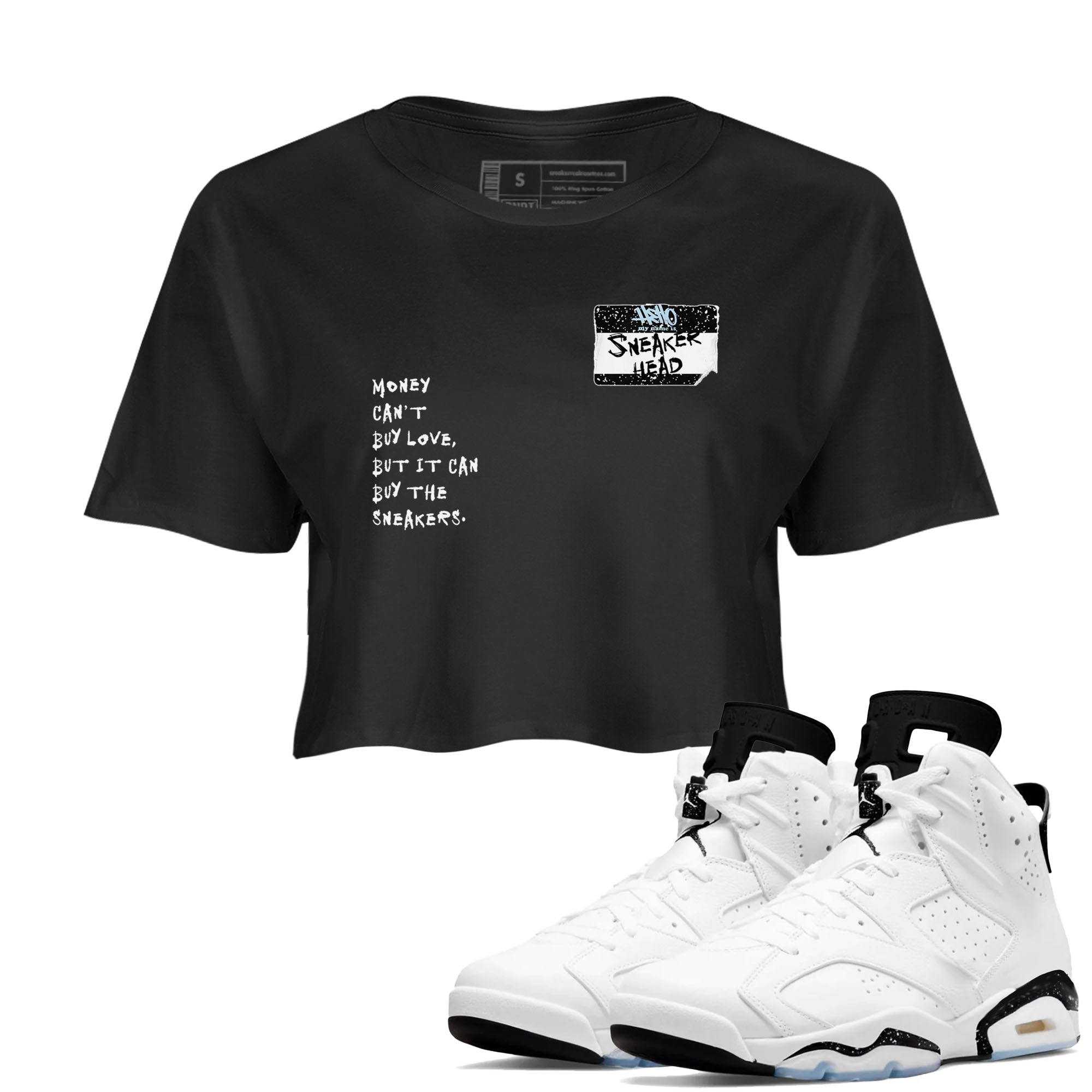 snkmatch Badge snkmatch Women's Top - Air Jordan 6 White Black