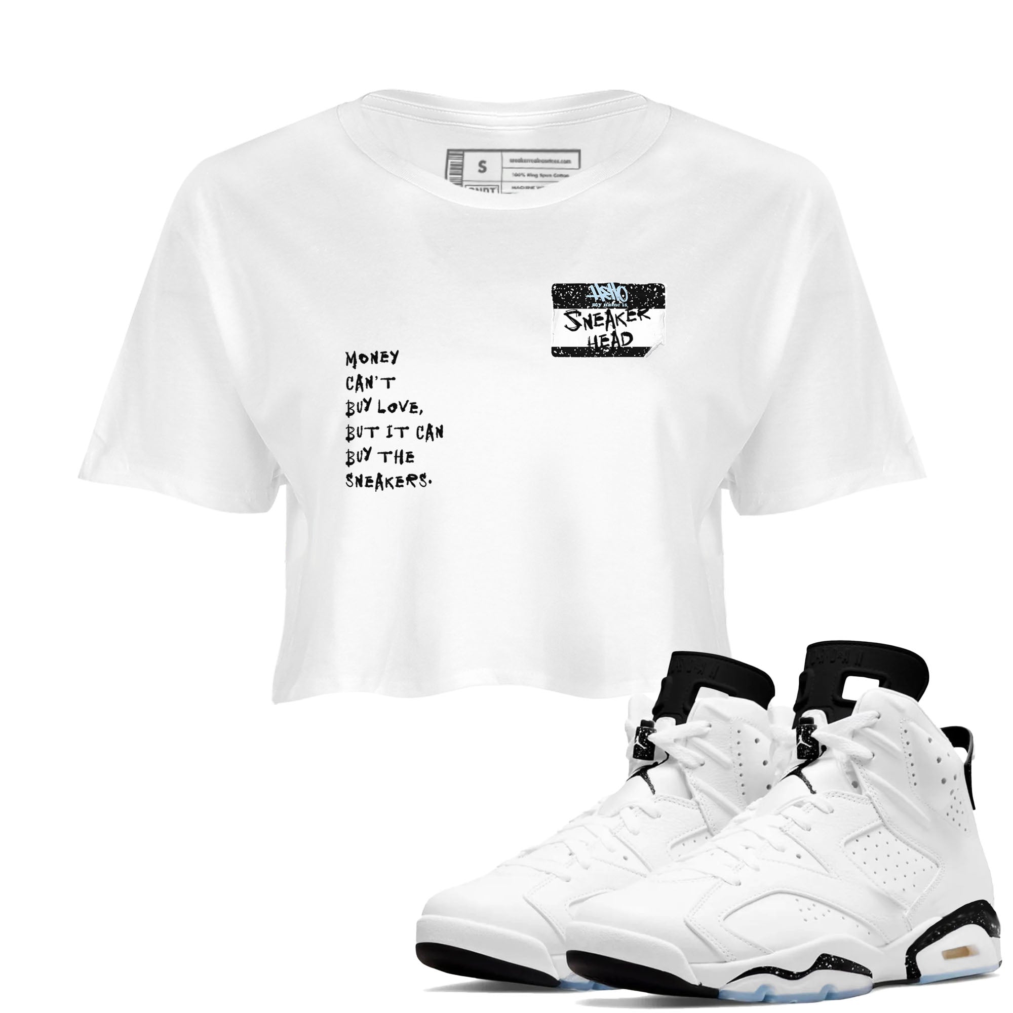 snkmatch Badge snkmatch Women's Top - Air Jordan 6 White Black
