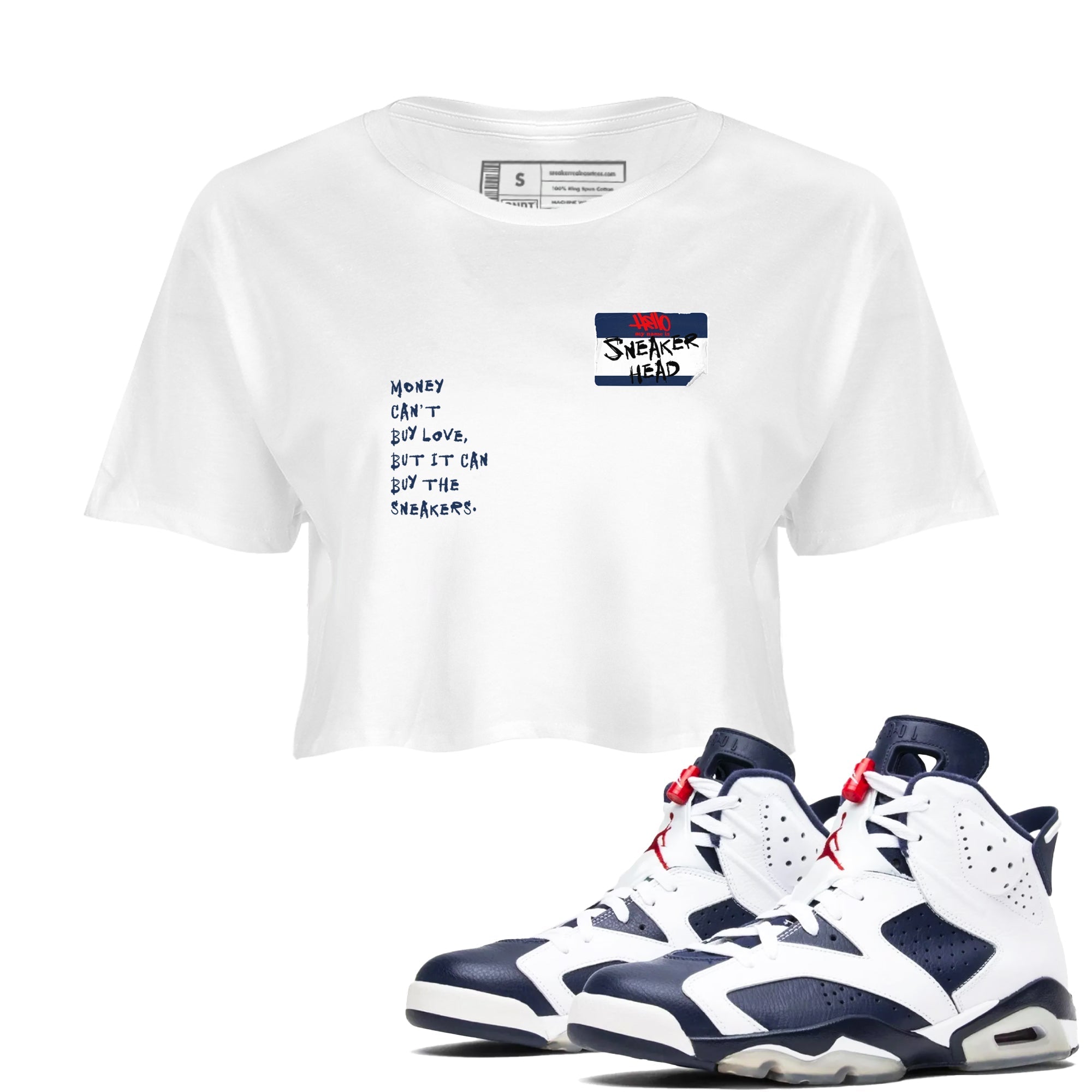 snkmatch Badge snkmatch Women's Top - Air Jordan 6 White And Midnight Navy