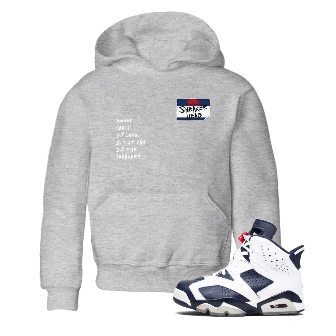 snkmatch Badge snkmatch Tees Kids - Air Jordan 6 White And Midnight Navy