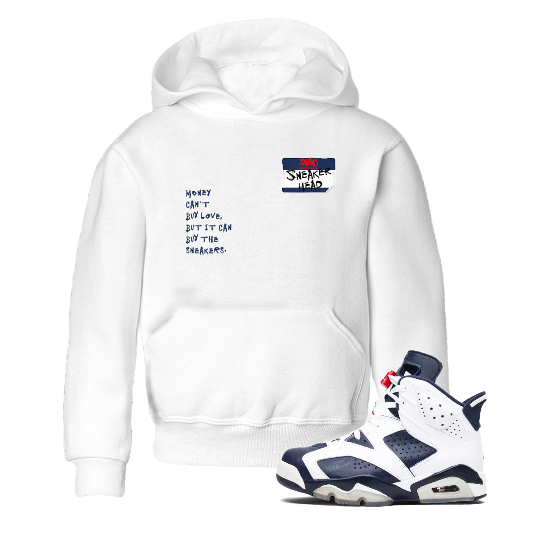 snkmatch Badge snkmatch Tees Kids - Air Jordan 6 White And Midnight Navy