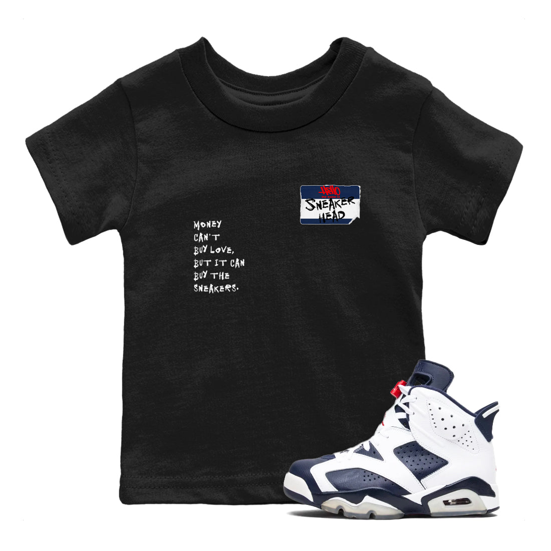 snkmatch Badge snkmatch Tees Kids - Air Jordan 6 White And Midnight Navy
