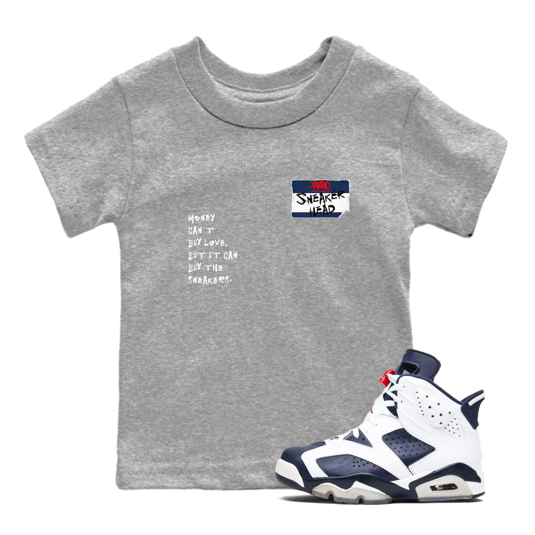 snkmatch Badge snkmatch Tees Kids - Air Jordan 6 White And Midnight Navy
