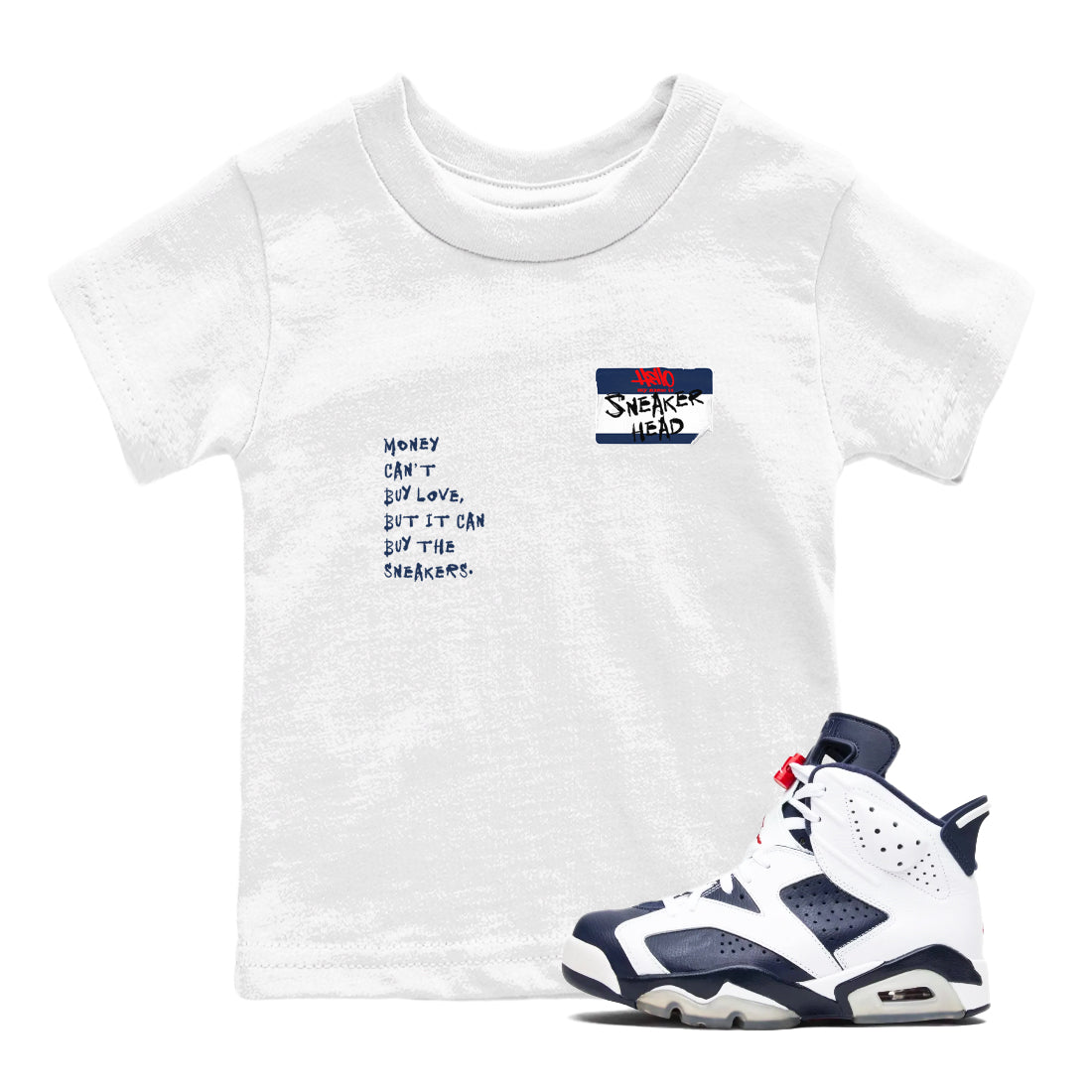 snkmatch Badge snkmatch Tees Kids - Air Jordan 6 White And Midnight Navy
