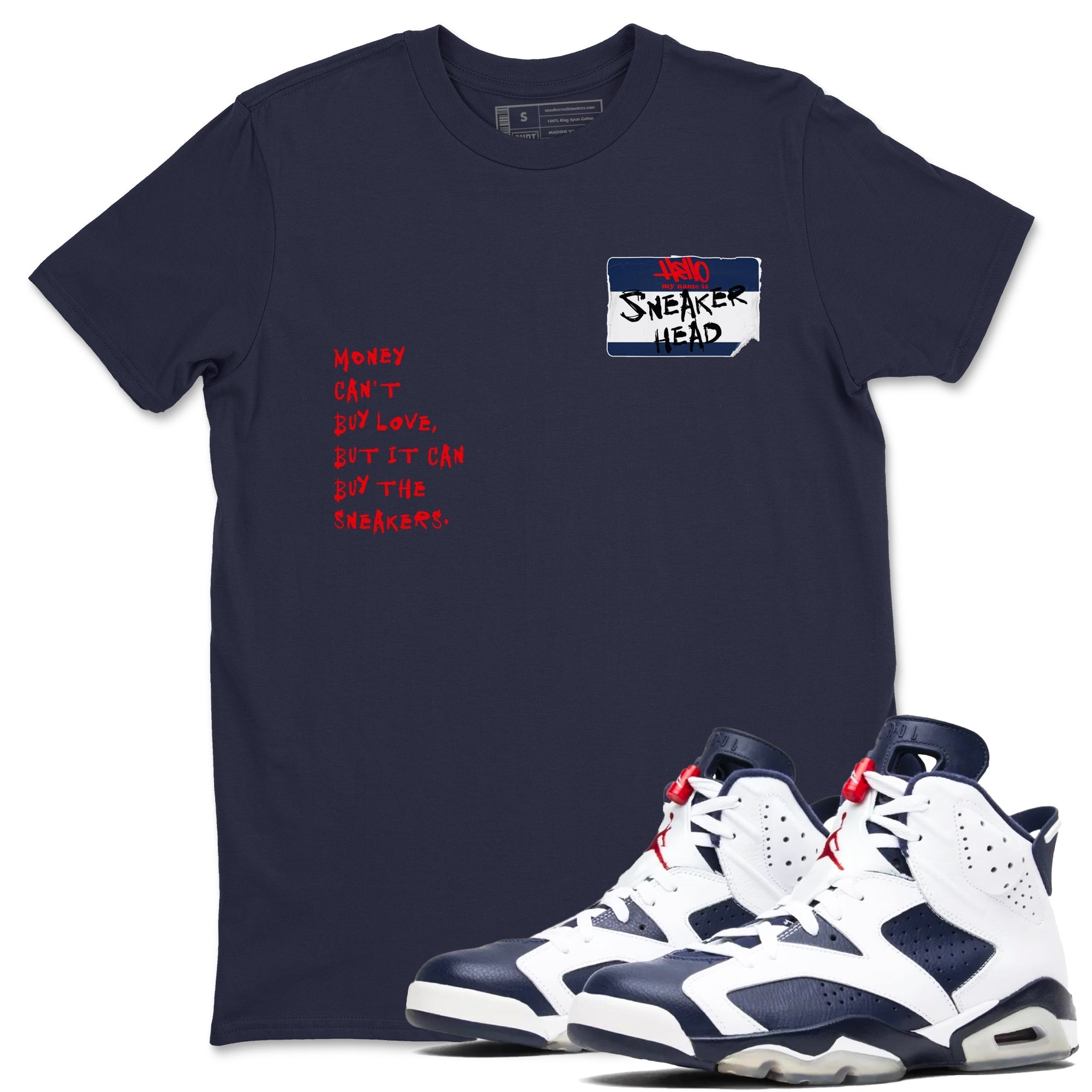 snkmatch Badge snkmatch Tees - Air Jordan 6 White And Midnight Navy