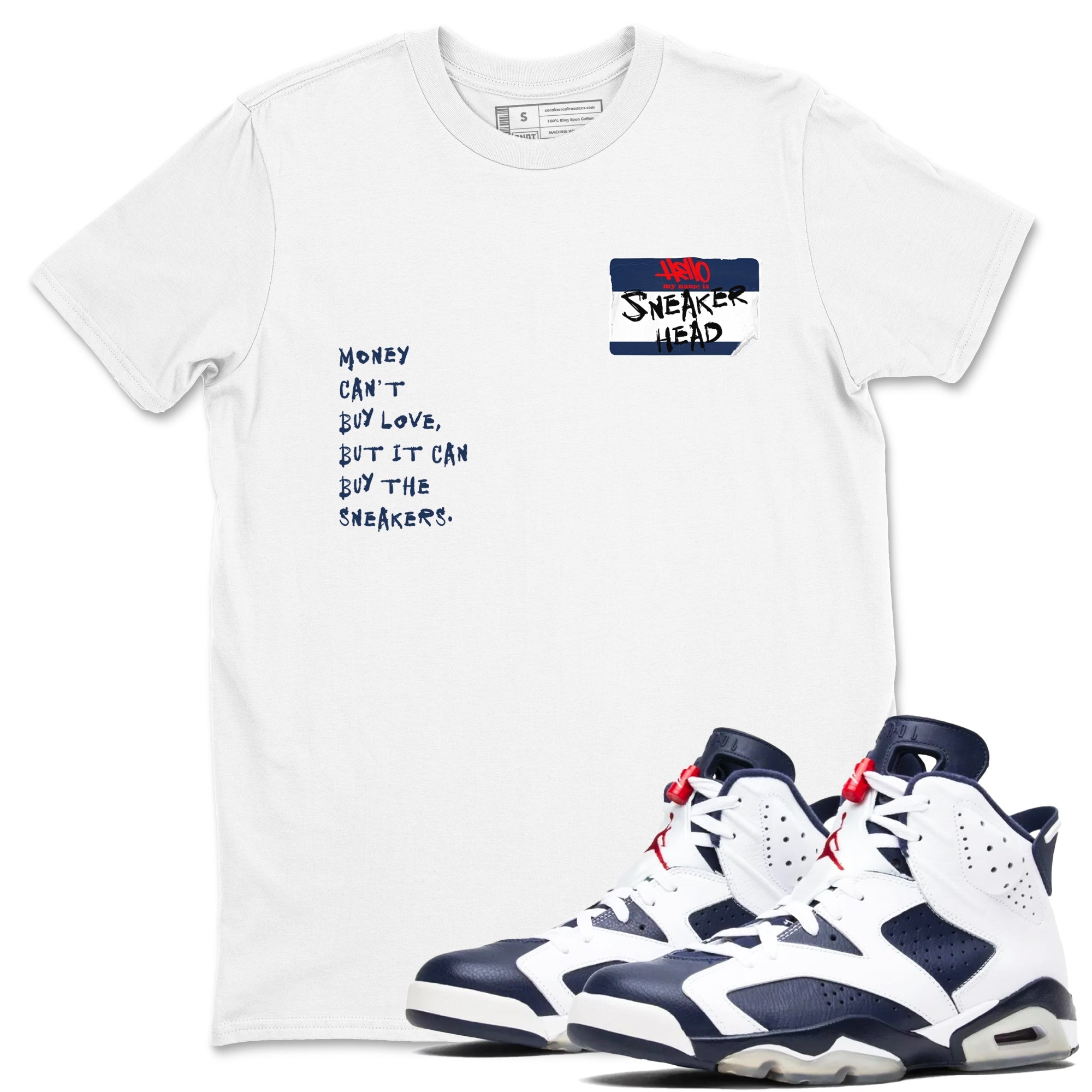 snkmatch Badge snkmatch Tees - Air Jordan 6 White And Midnight Navy