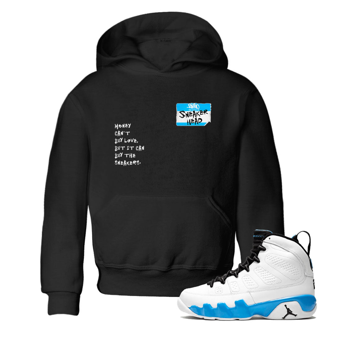snkmatch Badge snkmatch Tees Kids - Air Jordan 9 Powder Blue