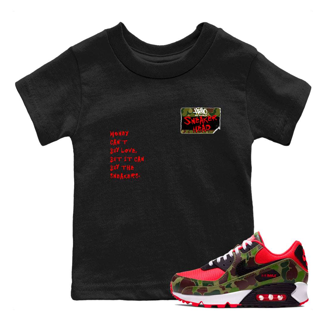 Sneakerhead Badge SNRT Sneaker Tees Kids - Air Max 90 Reverse Duck Camo