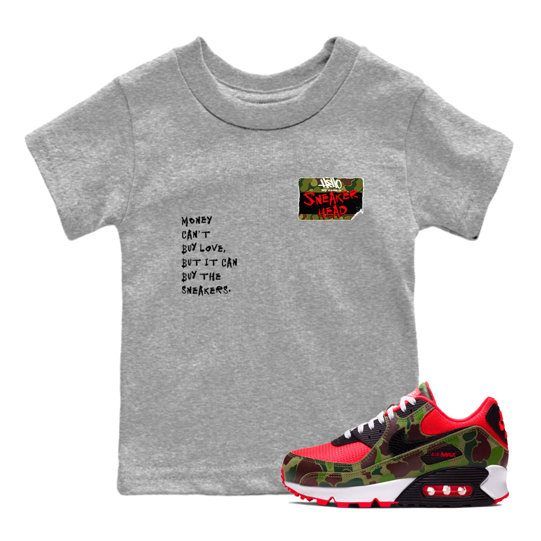 Sneakerhead Badge SNRT Sneaker Tees Kids - Air Max 90 Reverse Duck Camo