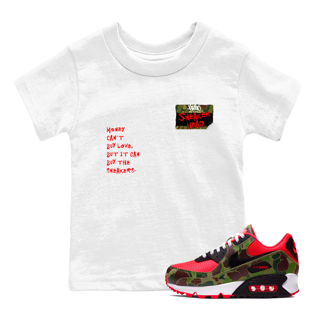 Sneakerhead Badge SNRT Sneaker Tees Kids - Air Max 90 Reverse Duck Camo