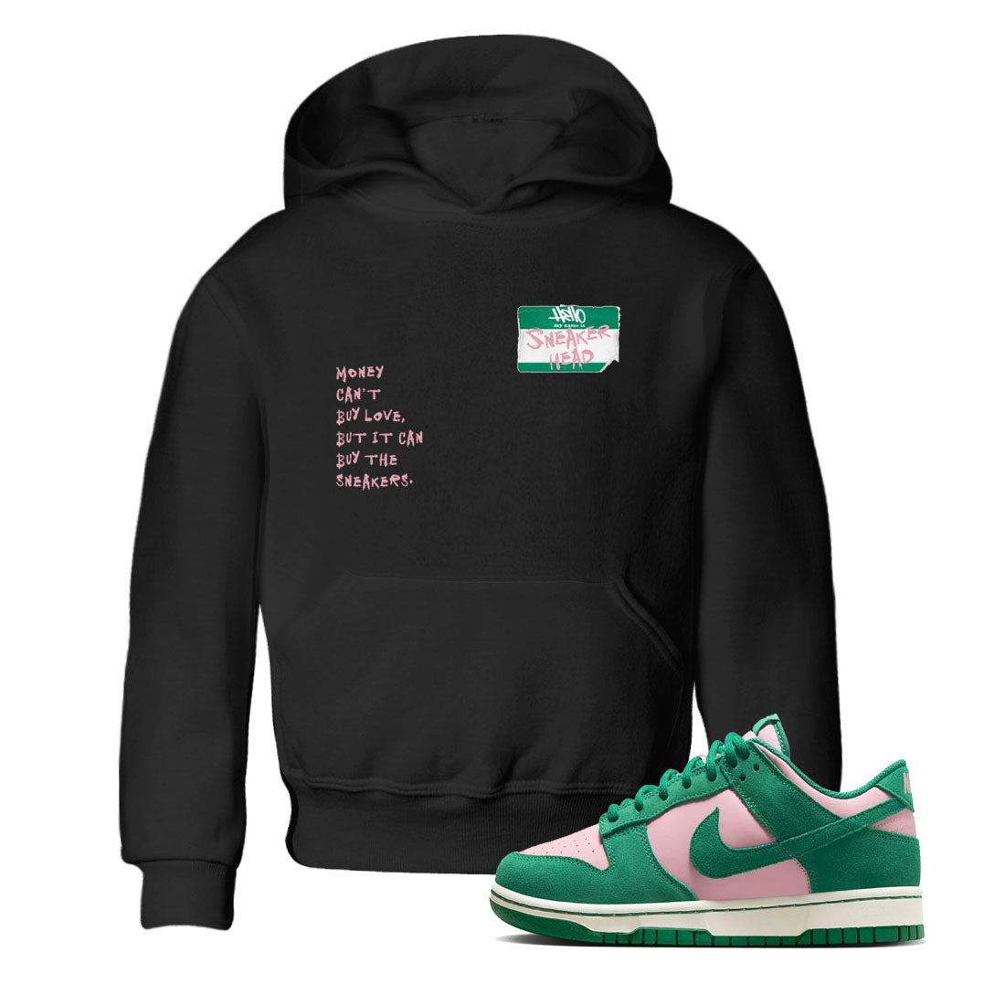 snkmatch Badge snkmatch Tees Kids - Dunk Medium Soft Pink Malachite