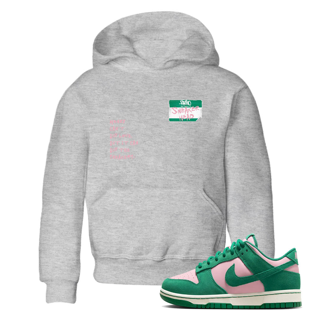 snkmatch Badge snkmatch Tees Kids - Dunk Medium Soft Pink Malachite