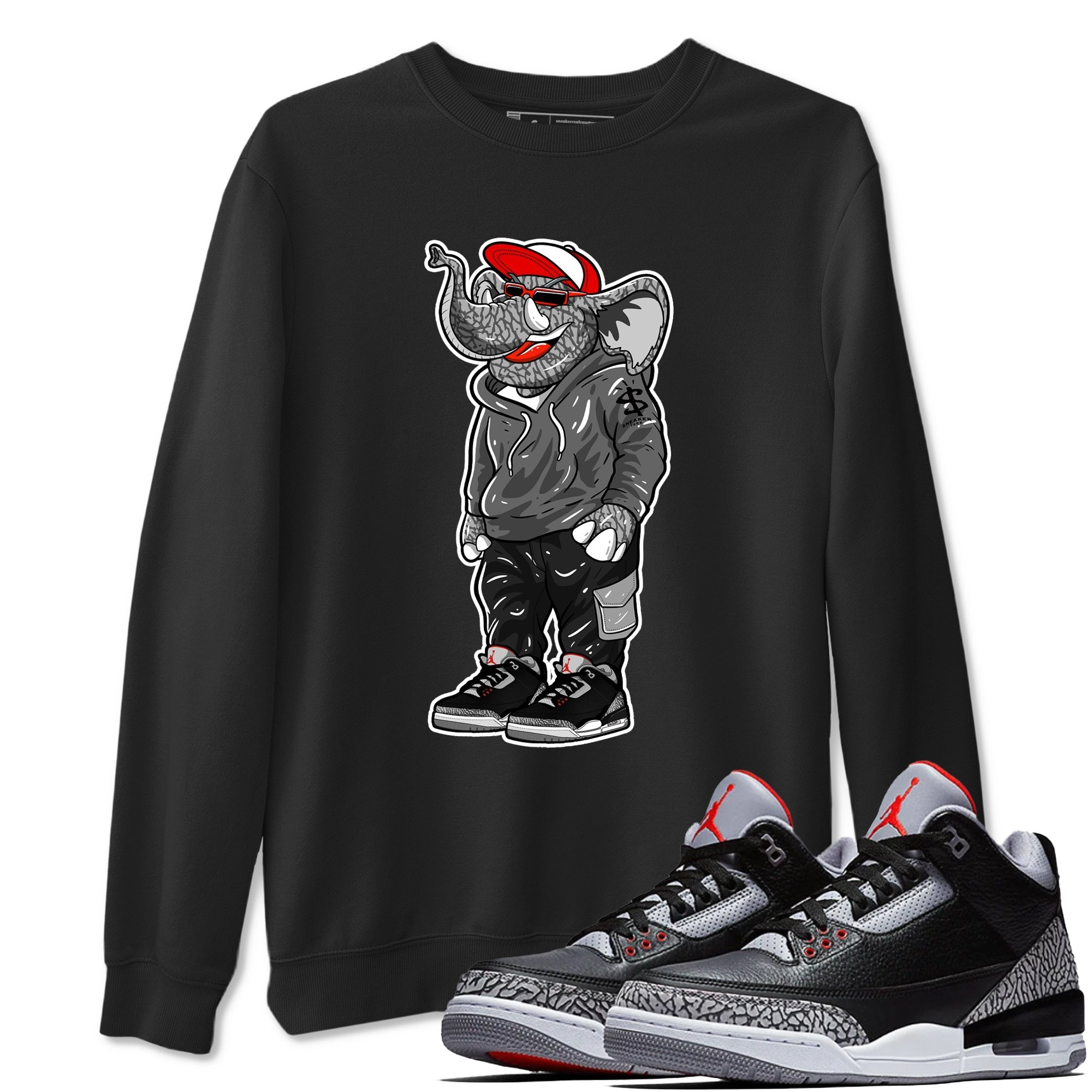 snkmatch Elephant snkmatch Tees - Air Jordan 3 Black Cement