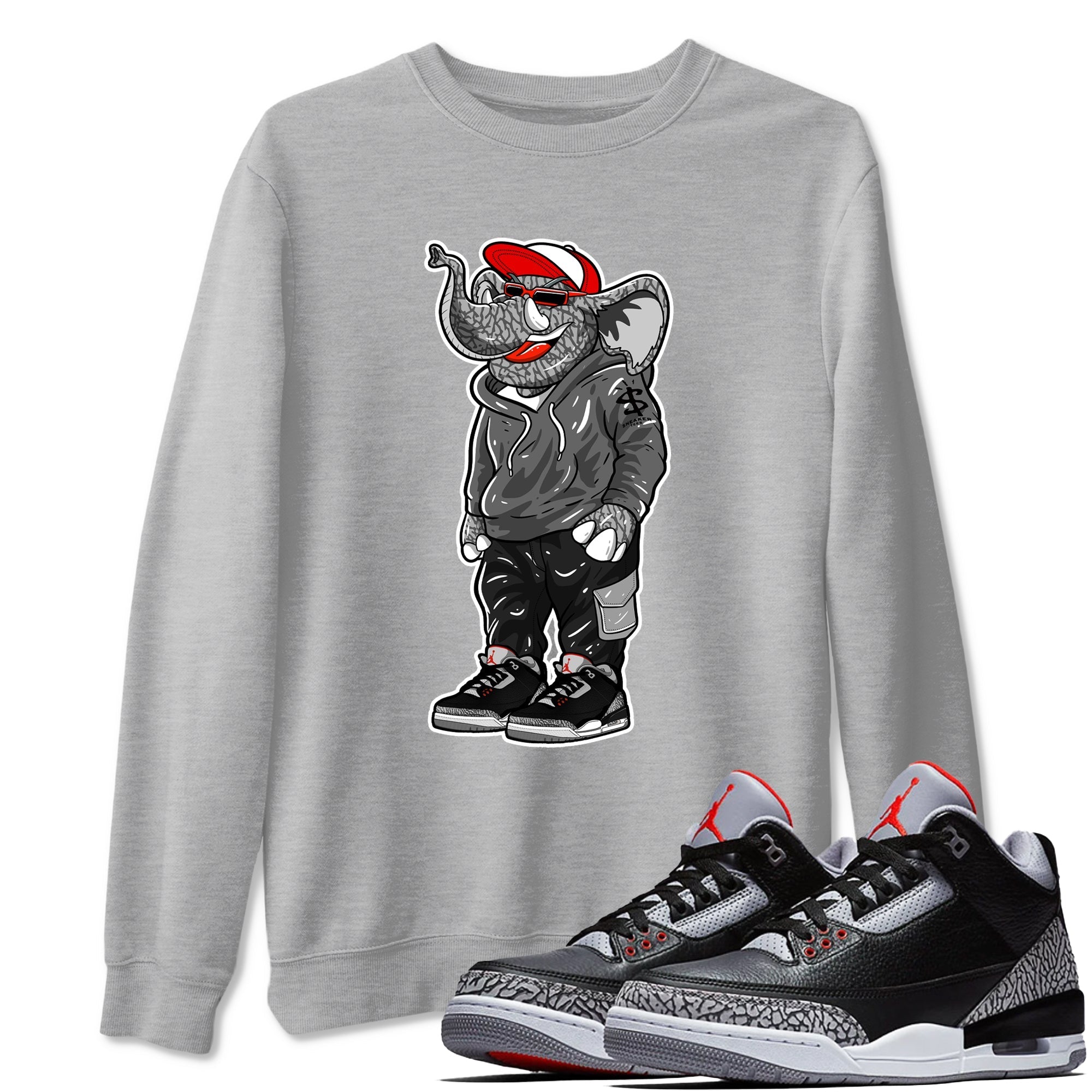 snkmatch Elephant snkmatch Tees - Air Jordan 3 Black Cement