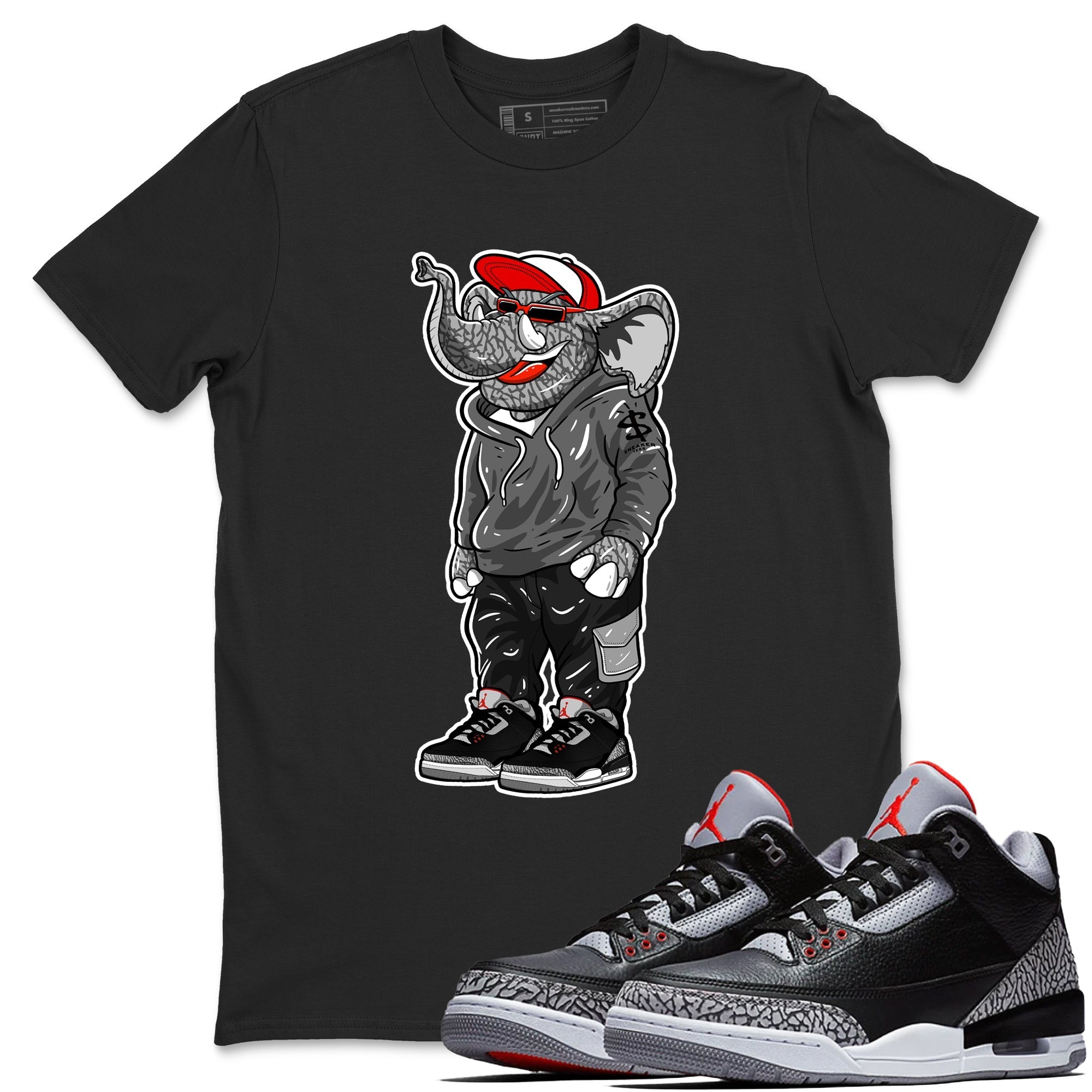 snkmatch Elephant snkmatch Tees - Air Jordan 3 Black Cement