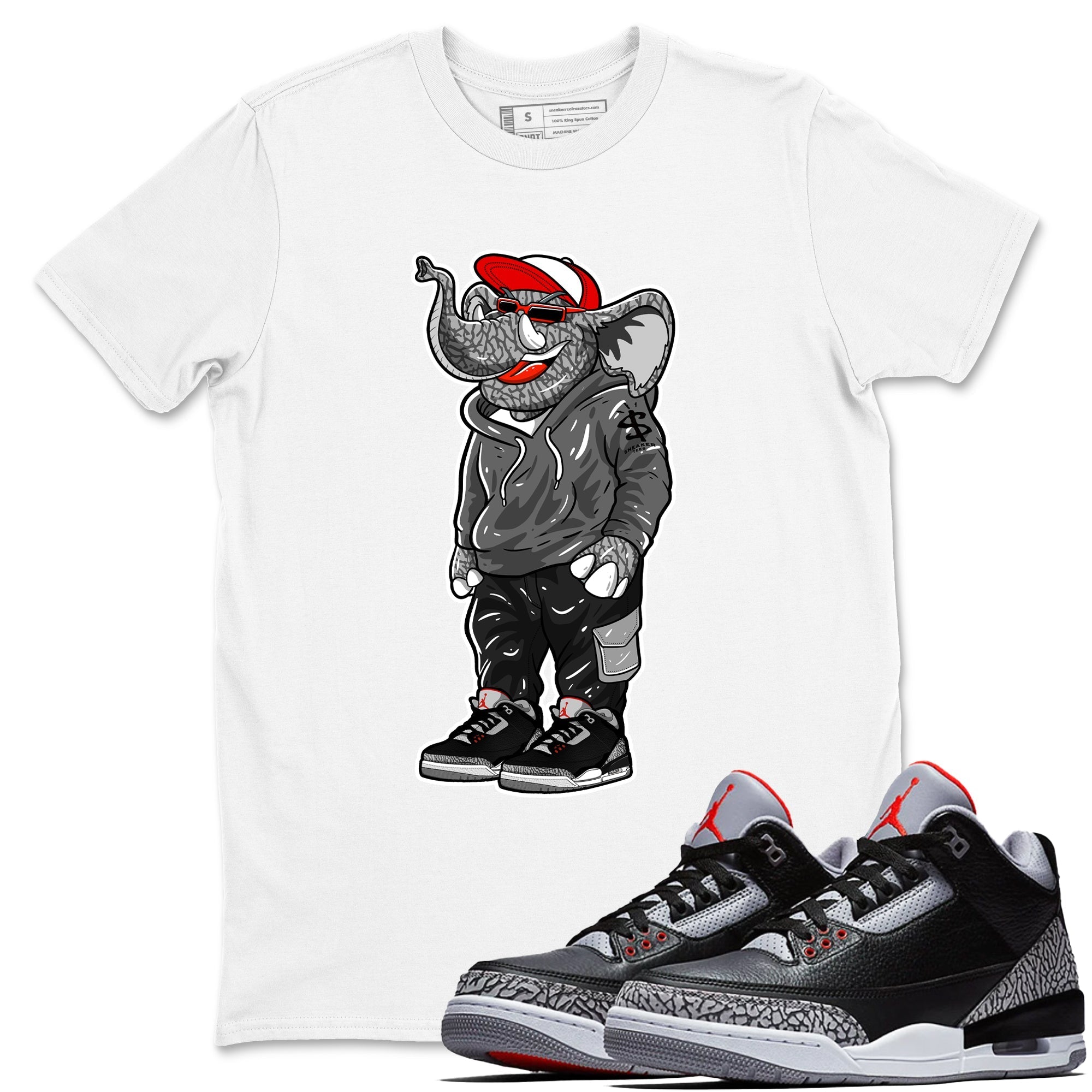 snkmatch Elephant snkmatch Tees - Air Jordan 3 Black Cement