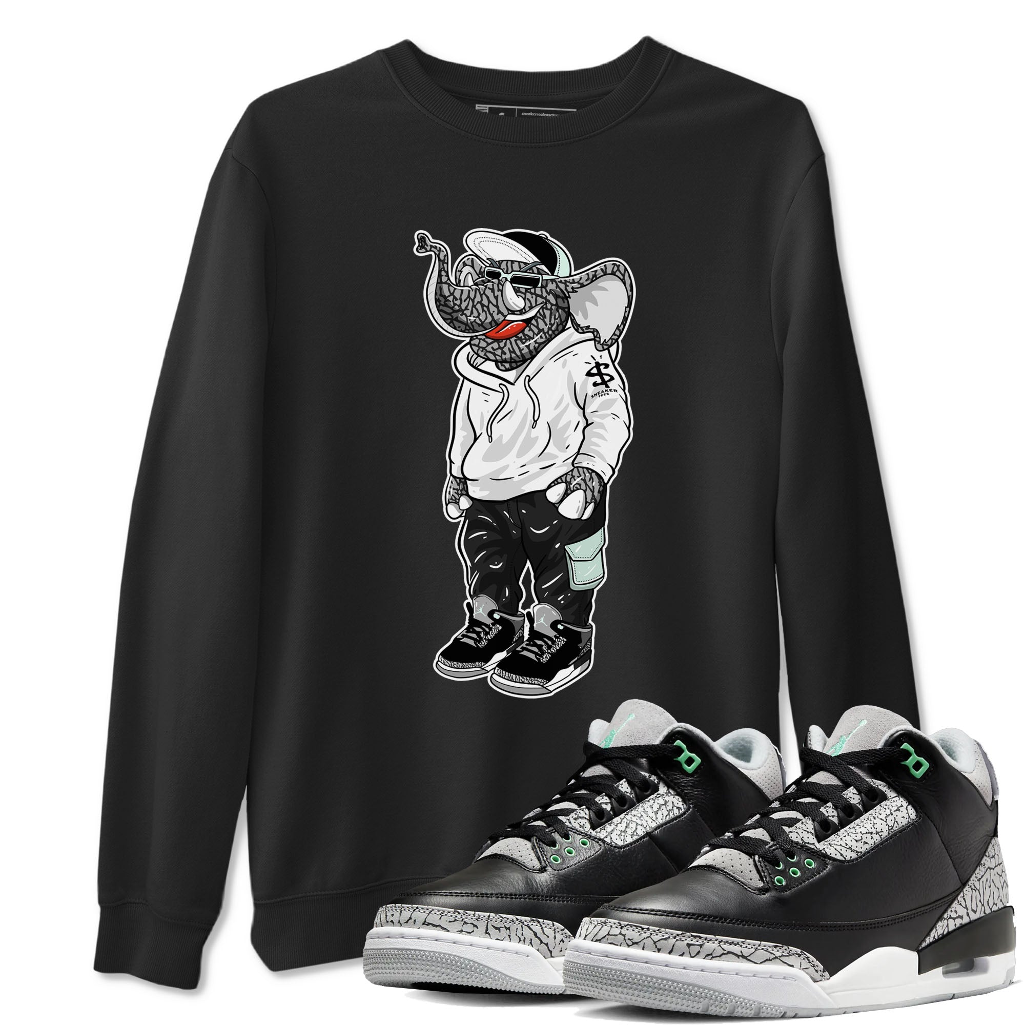snkmatch Elephant snkmatch Tees - Air Jordan 3 Green Glow