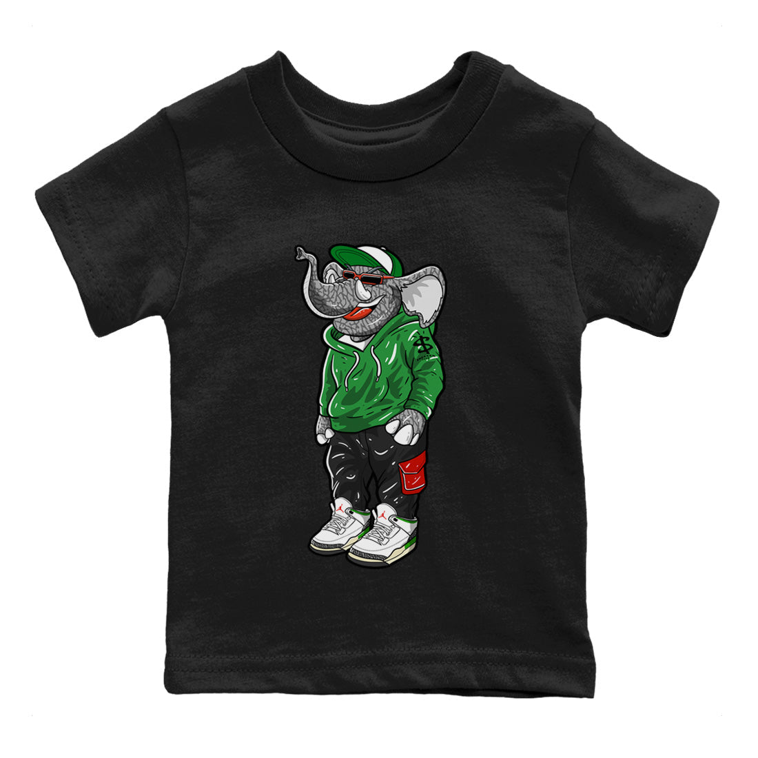 snkmatch Elephant Kids Tops - Air Jordan 3 Lucky Green