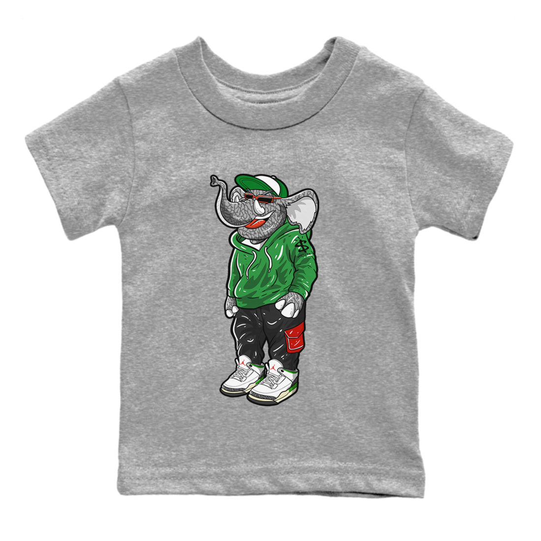 snkmatch Elephant Kids Tops - Air Jordan 3 Lucky Green