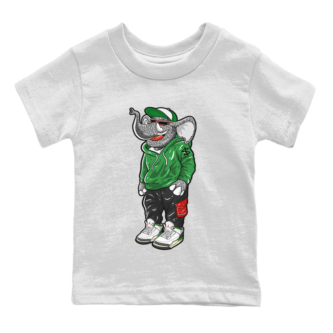 snkmatch Elephant Kids Tops - Air Jordan 3 Lucky Green
