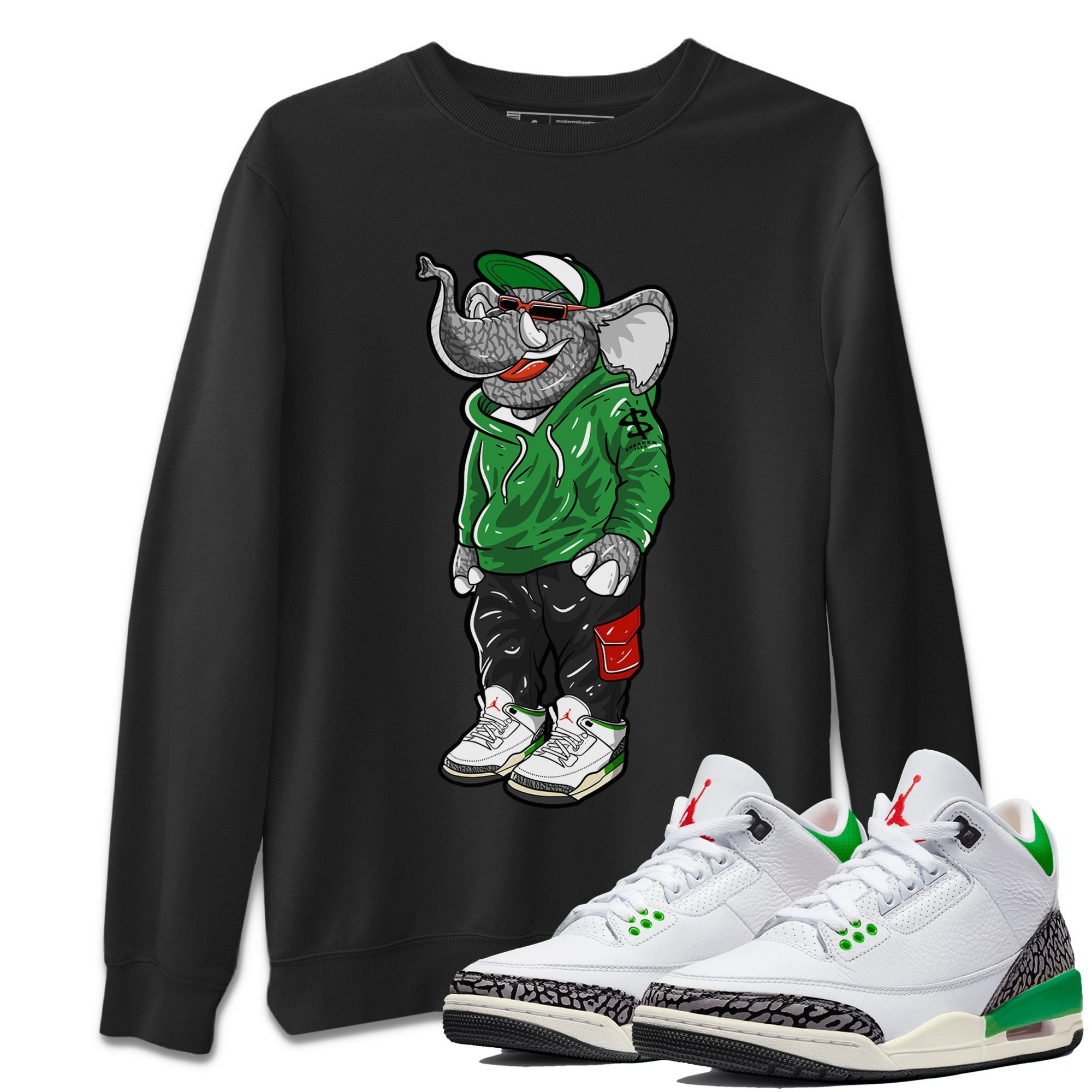 snkmatch Elephant Unisex Tops - Air Jordan 3 Lucky Green