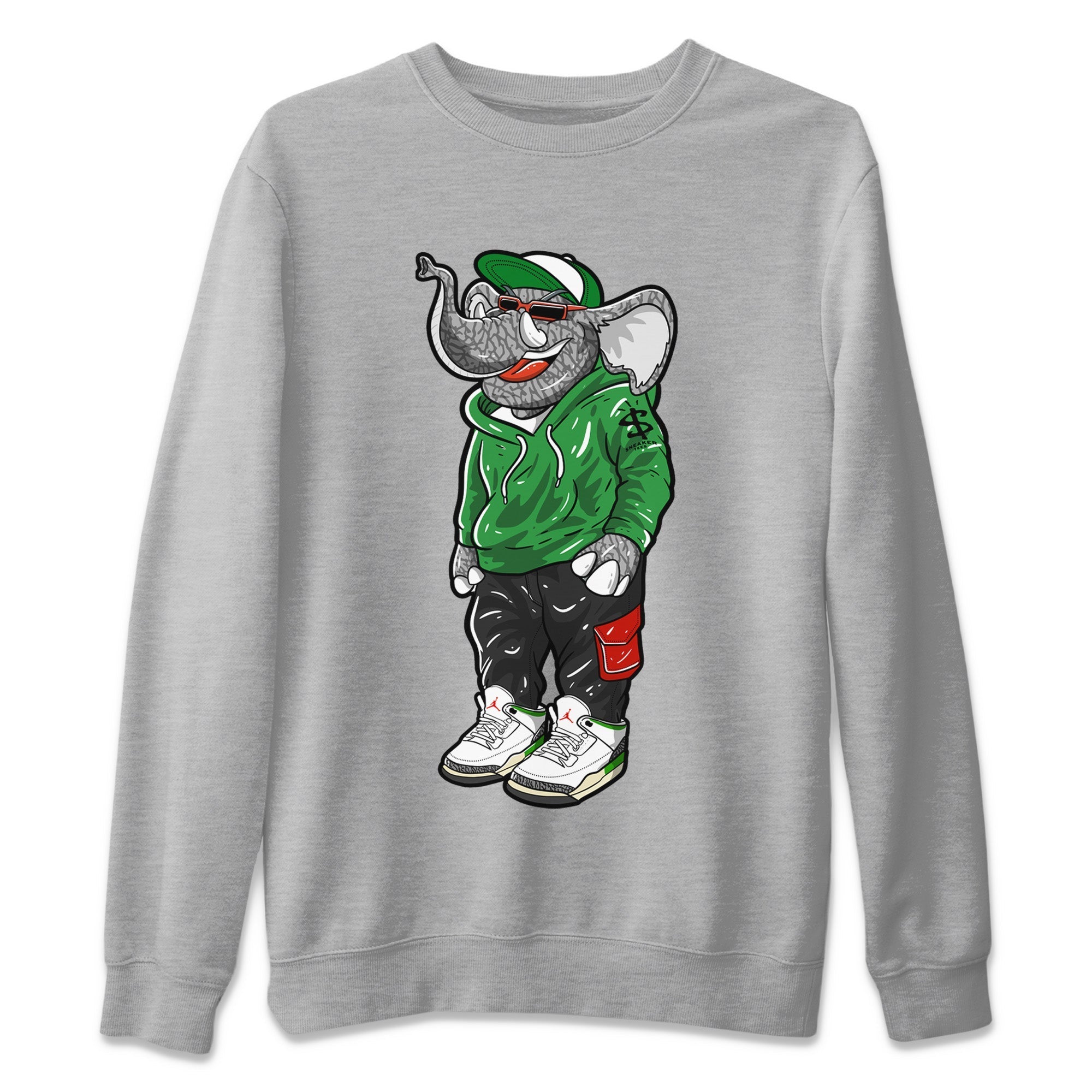snkmatch Elephant Unisex Tops - Air Jordan 3 Lucky Green