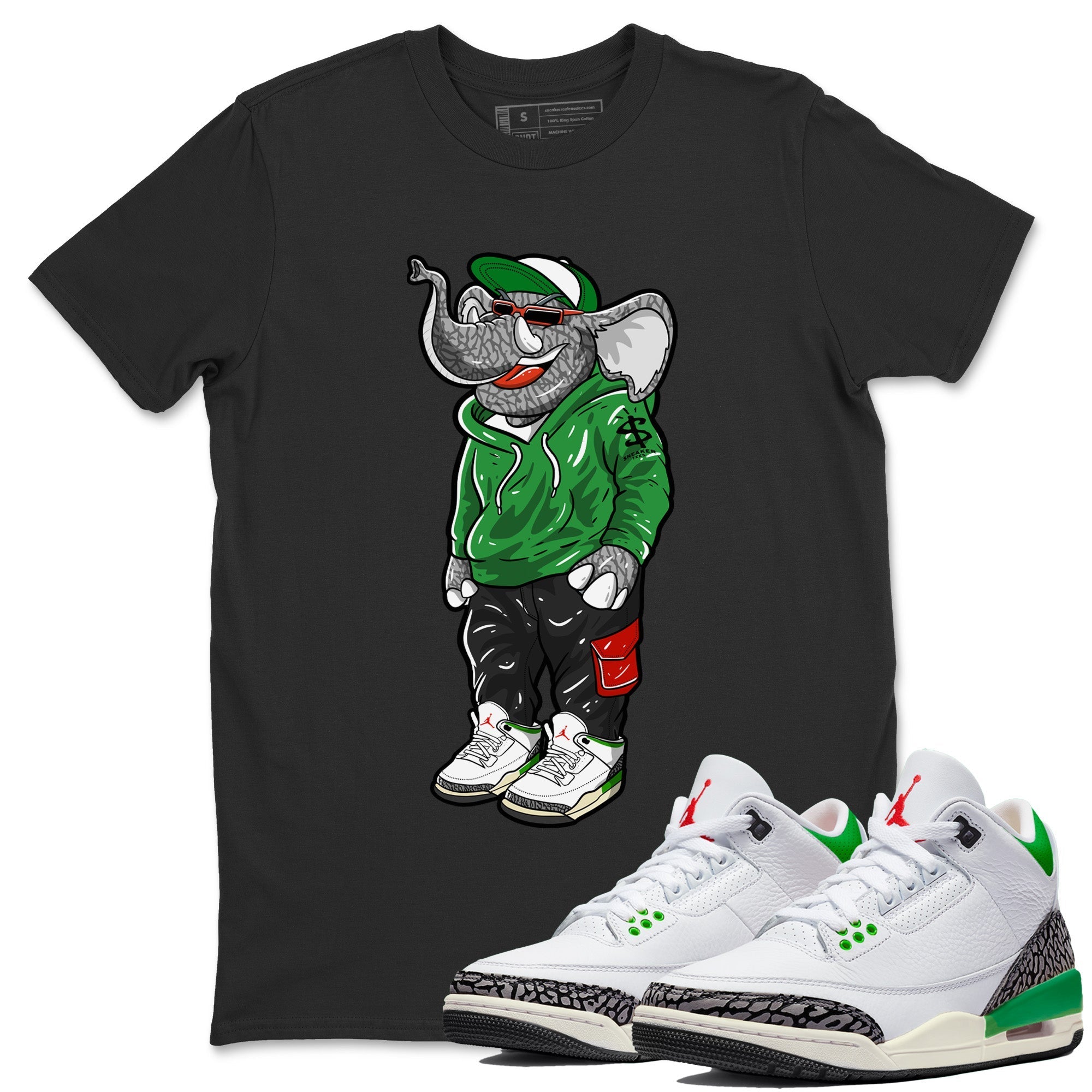 snkmatch Elephant Unisex Tops - Air Jordan 3 Lucky Green