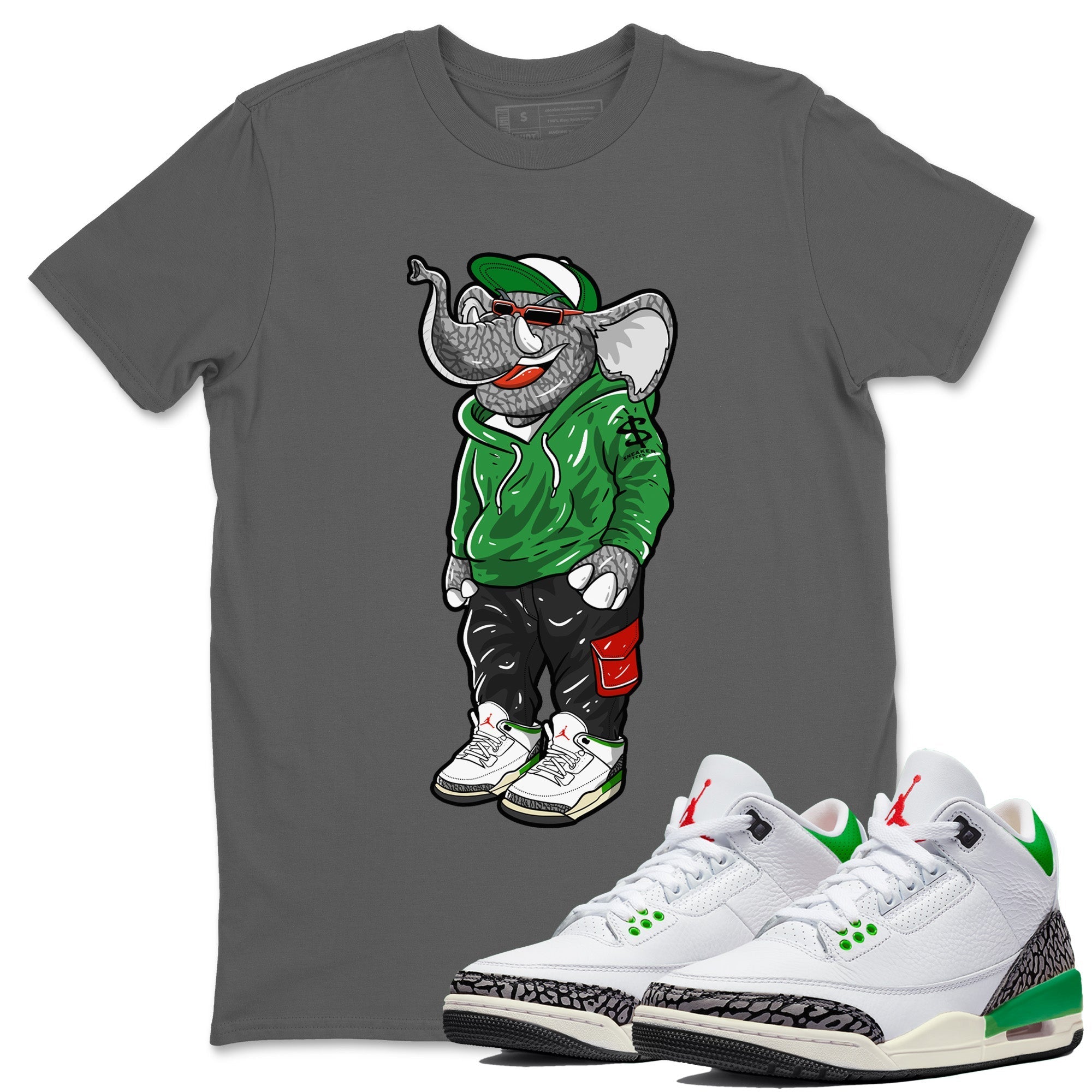snkmatch Elephant Unisex Tops - Air Jordan 3 Lucky Green