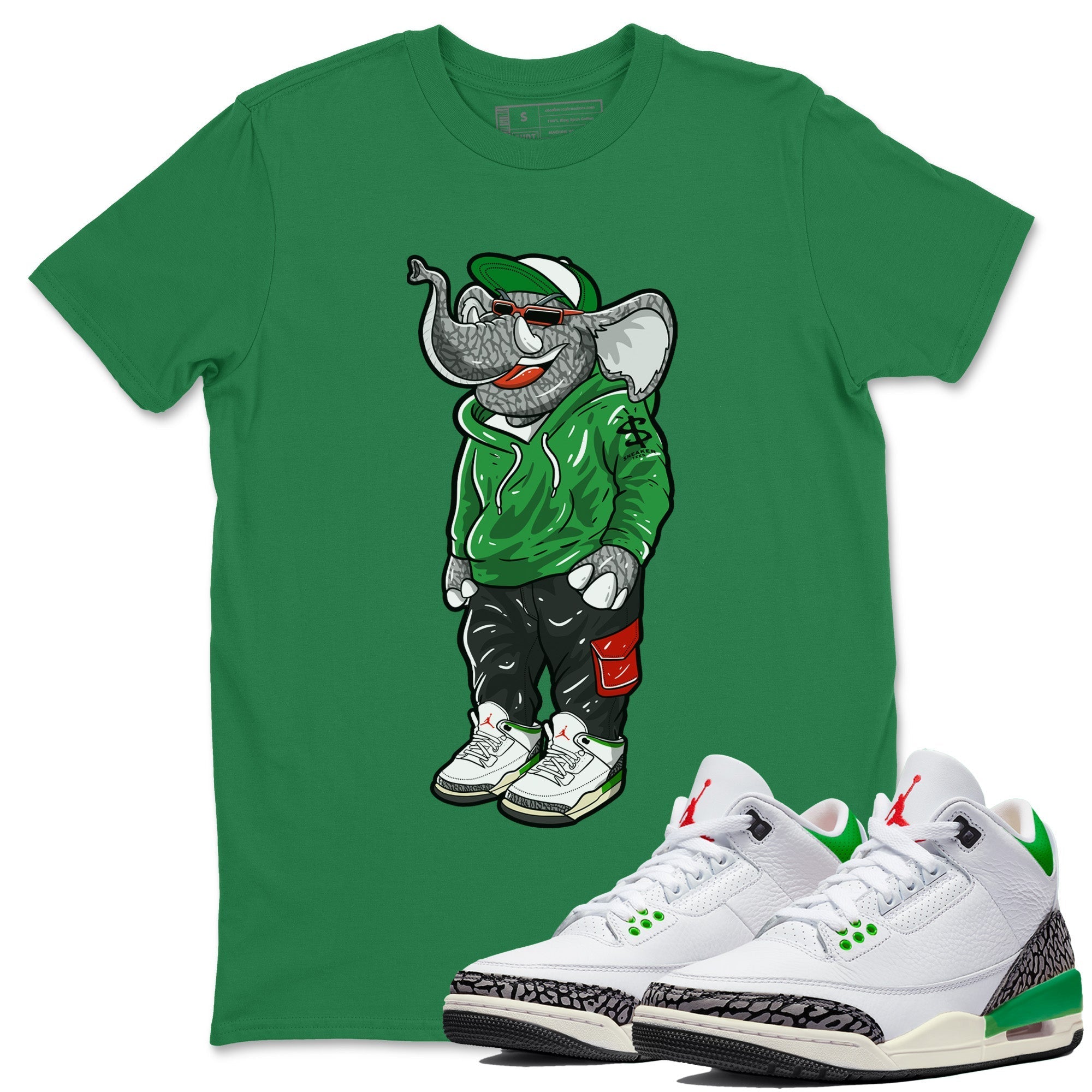 snkmatch Elephant Unisex Tops - Air Jordan 3 Lucky Green