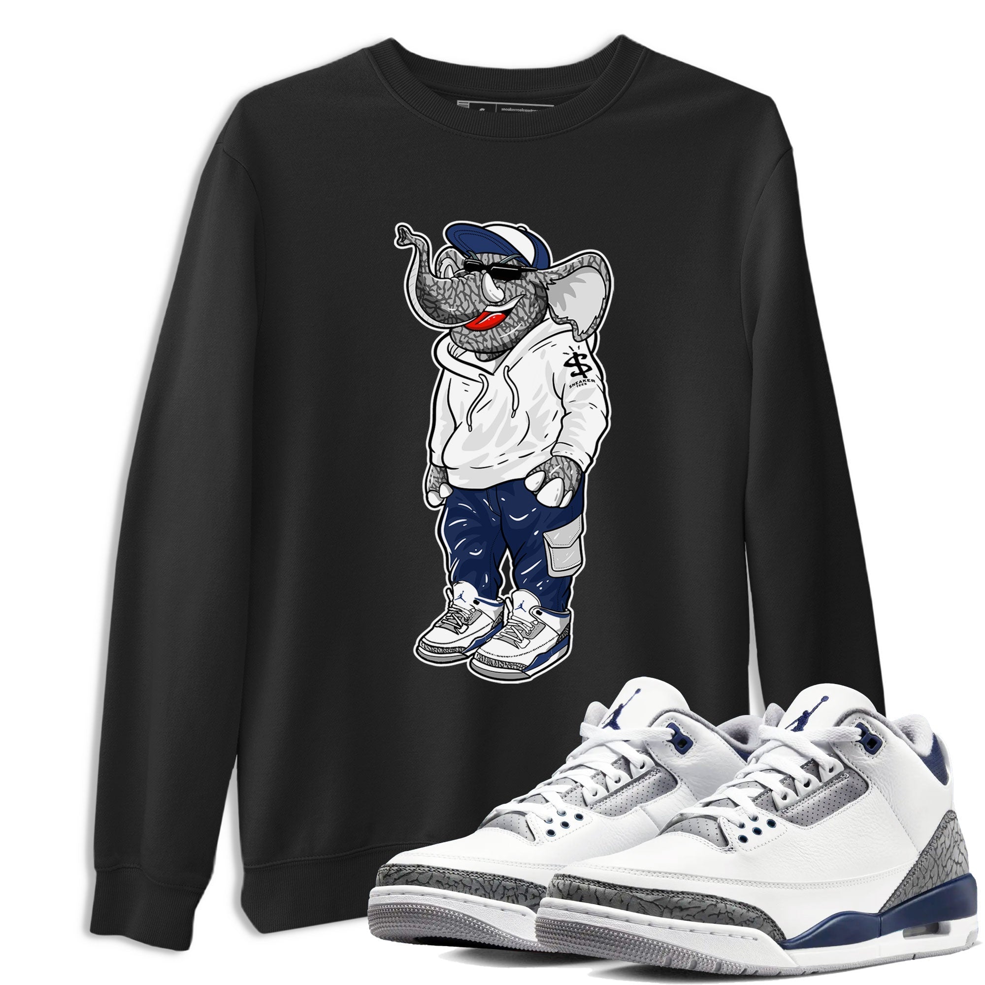 snkmatch Elephant snkmatch Tees - Air Jordan 3 Midnight Navy 2023