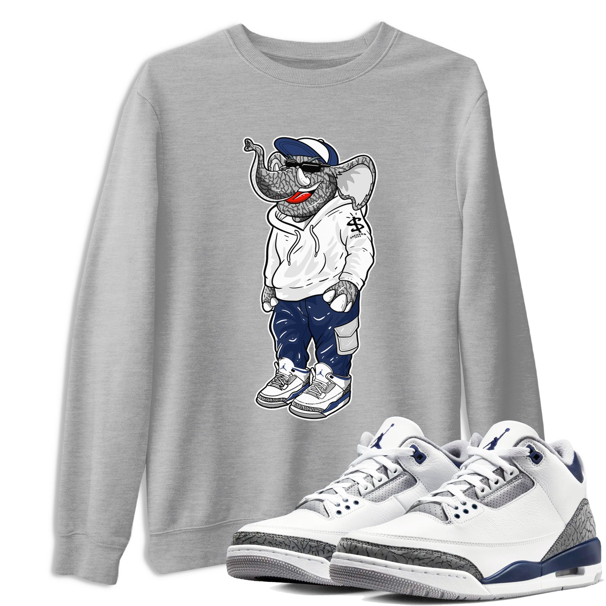 snkmatch Elephant snkmatch Tees - Air Jordan 3 Midnight Navy 2023