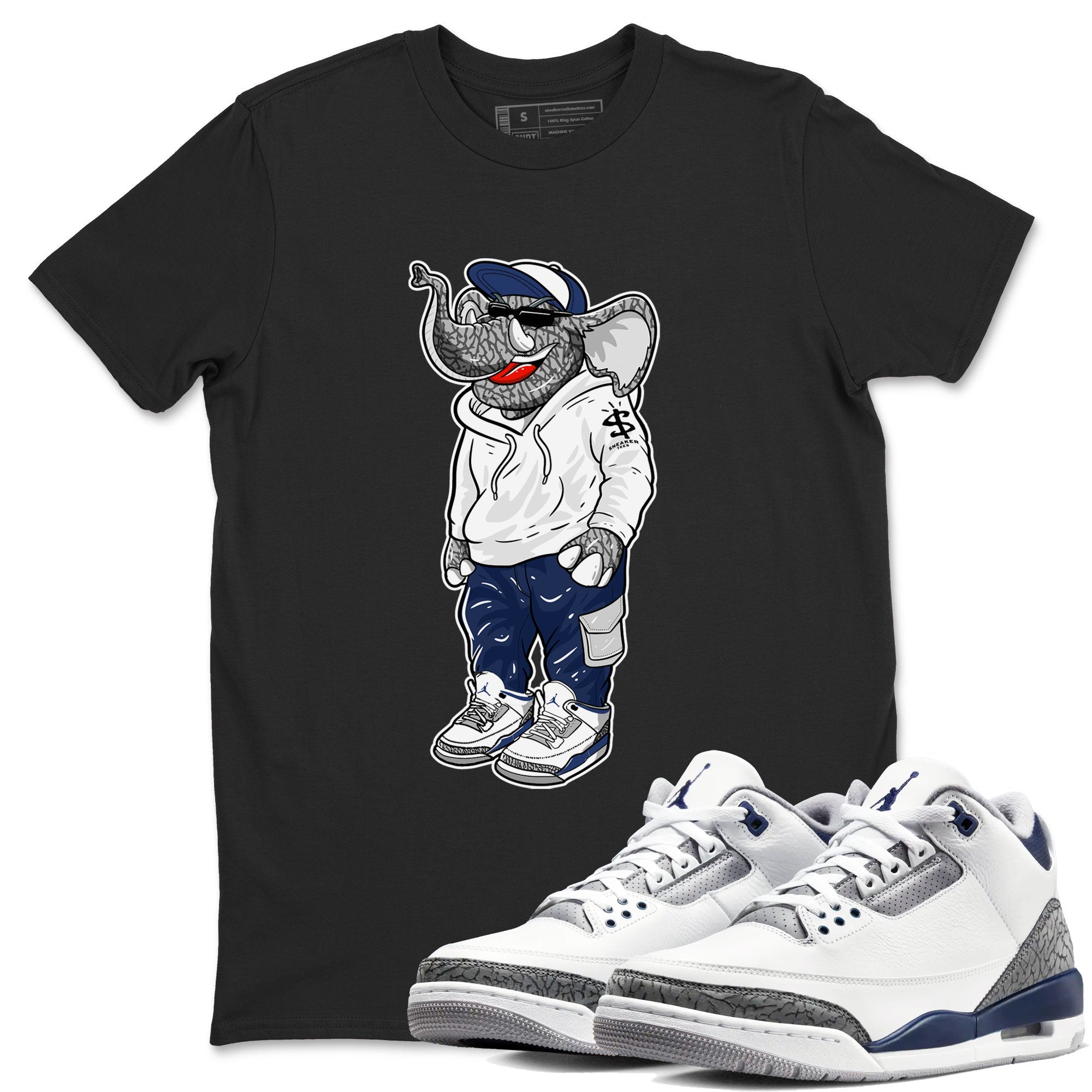 snkmatch Elephant snkmatch Tees - Air Jordan 3 Midnight Navy 2023