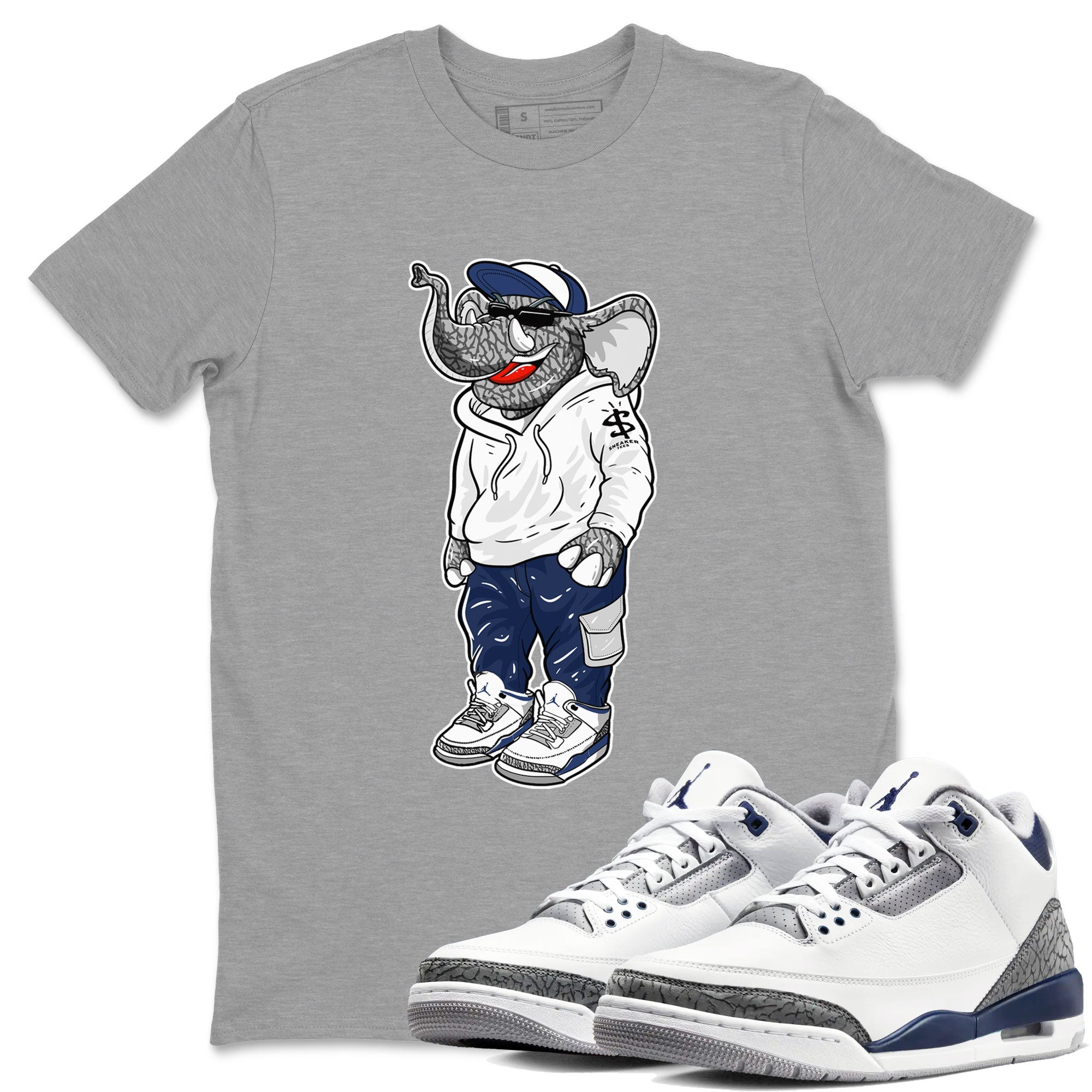 snkmatch Elephant snkmatch Tees - Air Jordan 3 Midnight Navy 2023