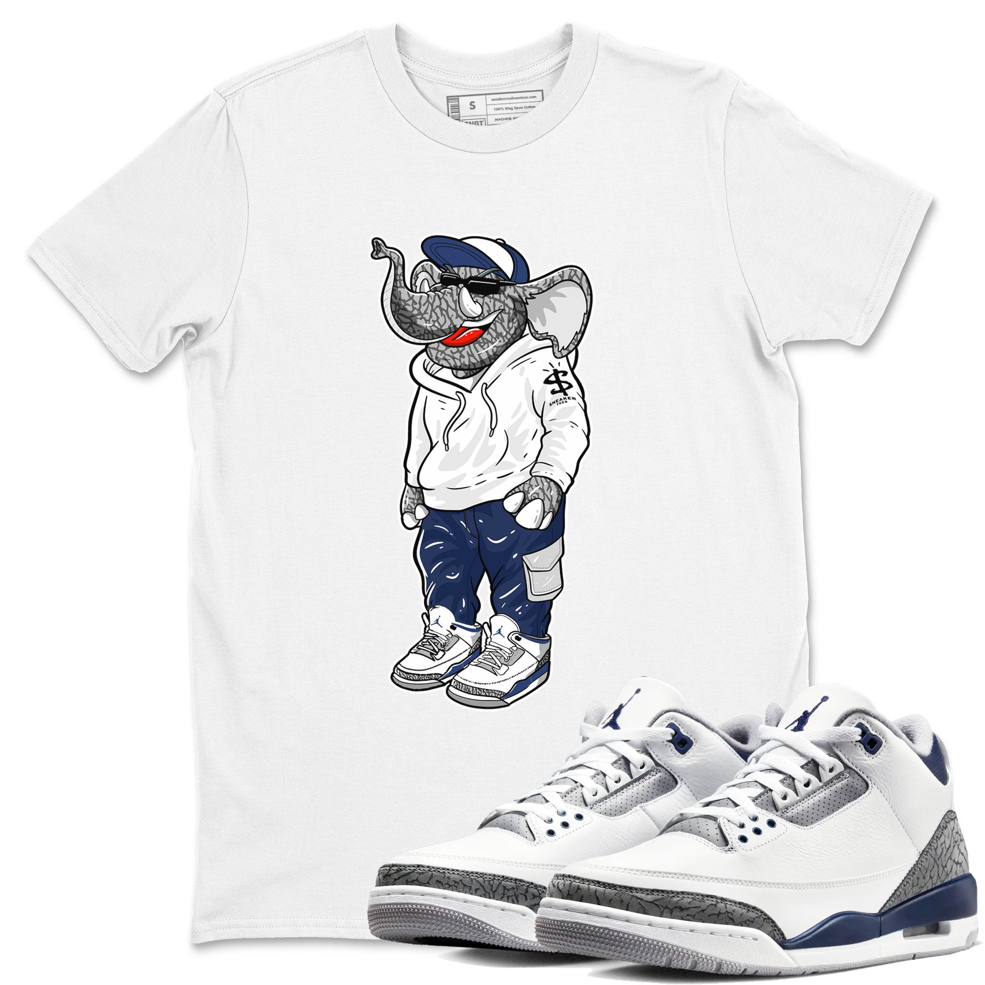 snkmatch Elephant snkmatch Tees - Air Jordan 3 Midnight Navy 2023