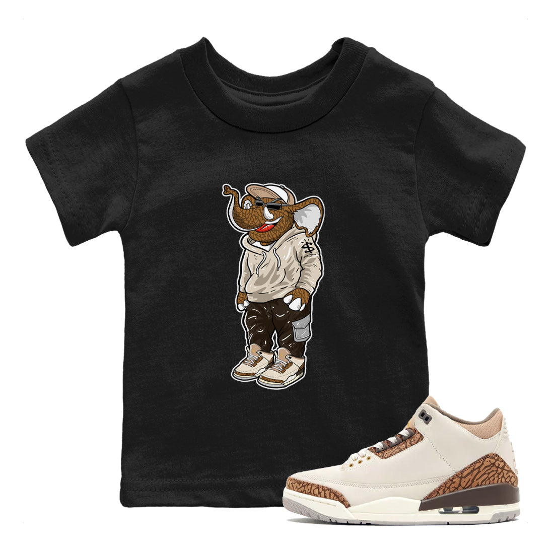 snkmatch Elephant Kids Tops - Air Jordan 3 Palomino