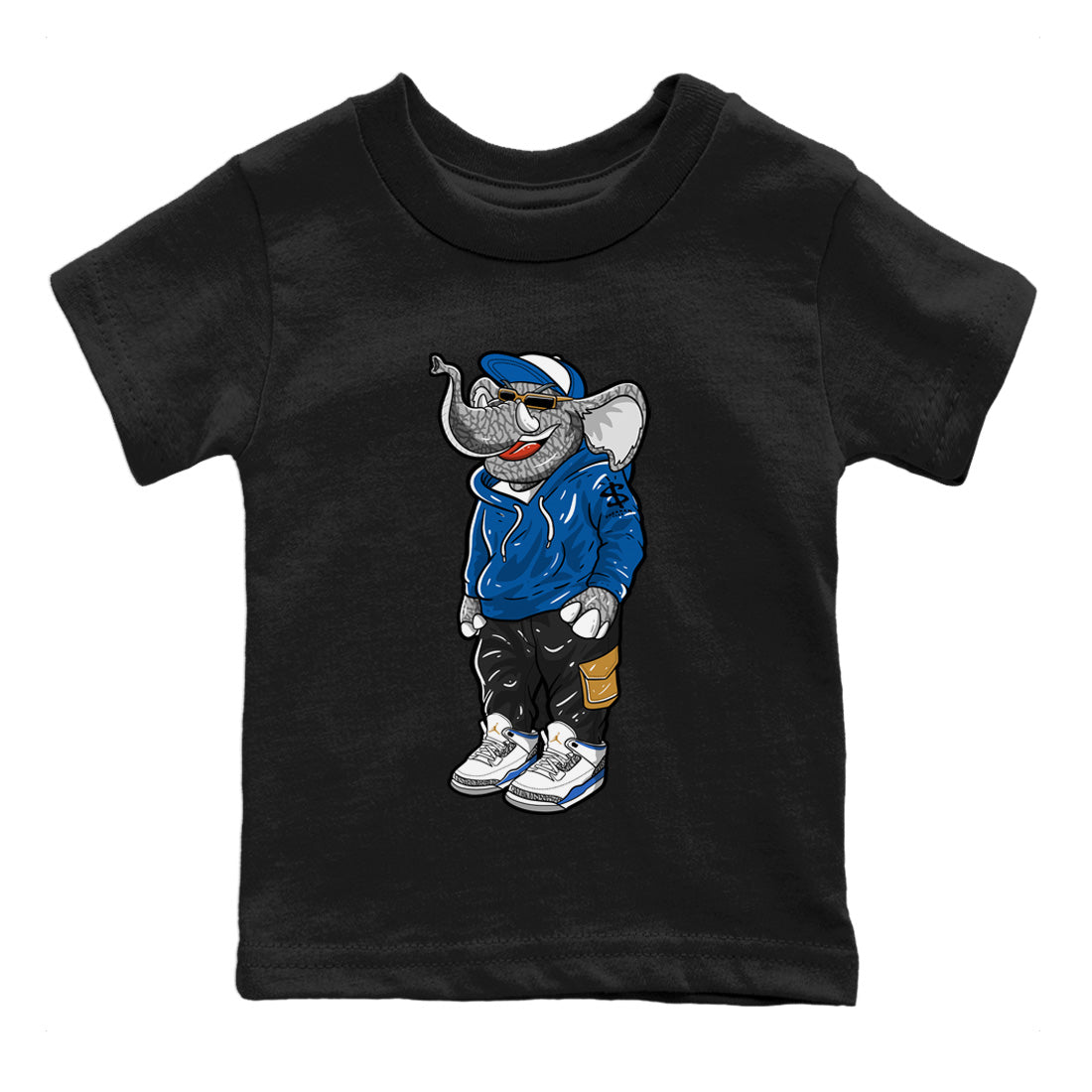 snkmatch Elephant Kids Tops - Air Jordan 3 Wizards