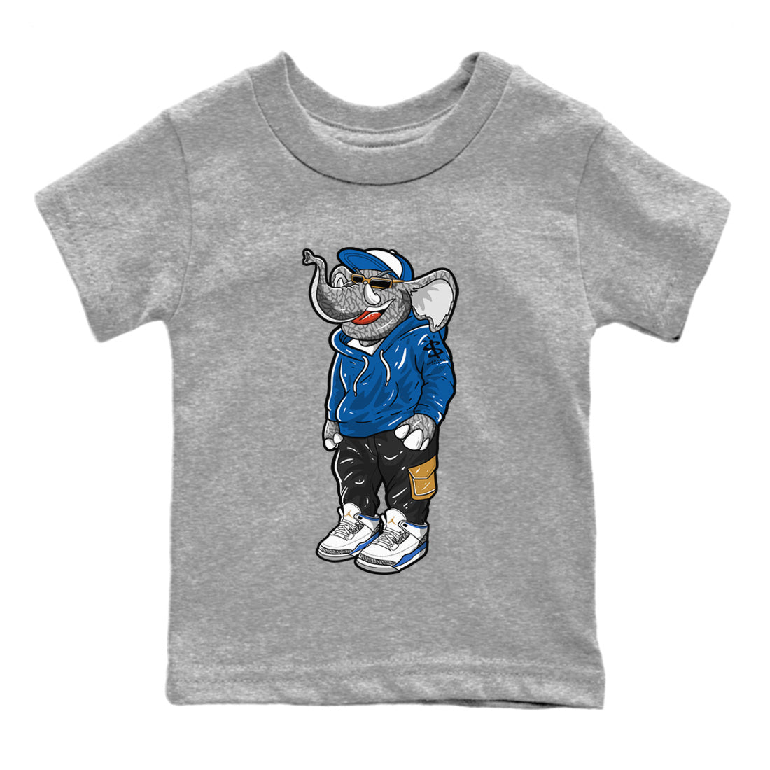 snkmatch Elephant Kids Tops - Air Jordan 3 Wizards