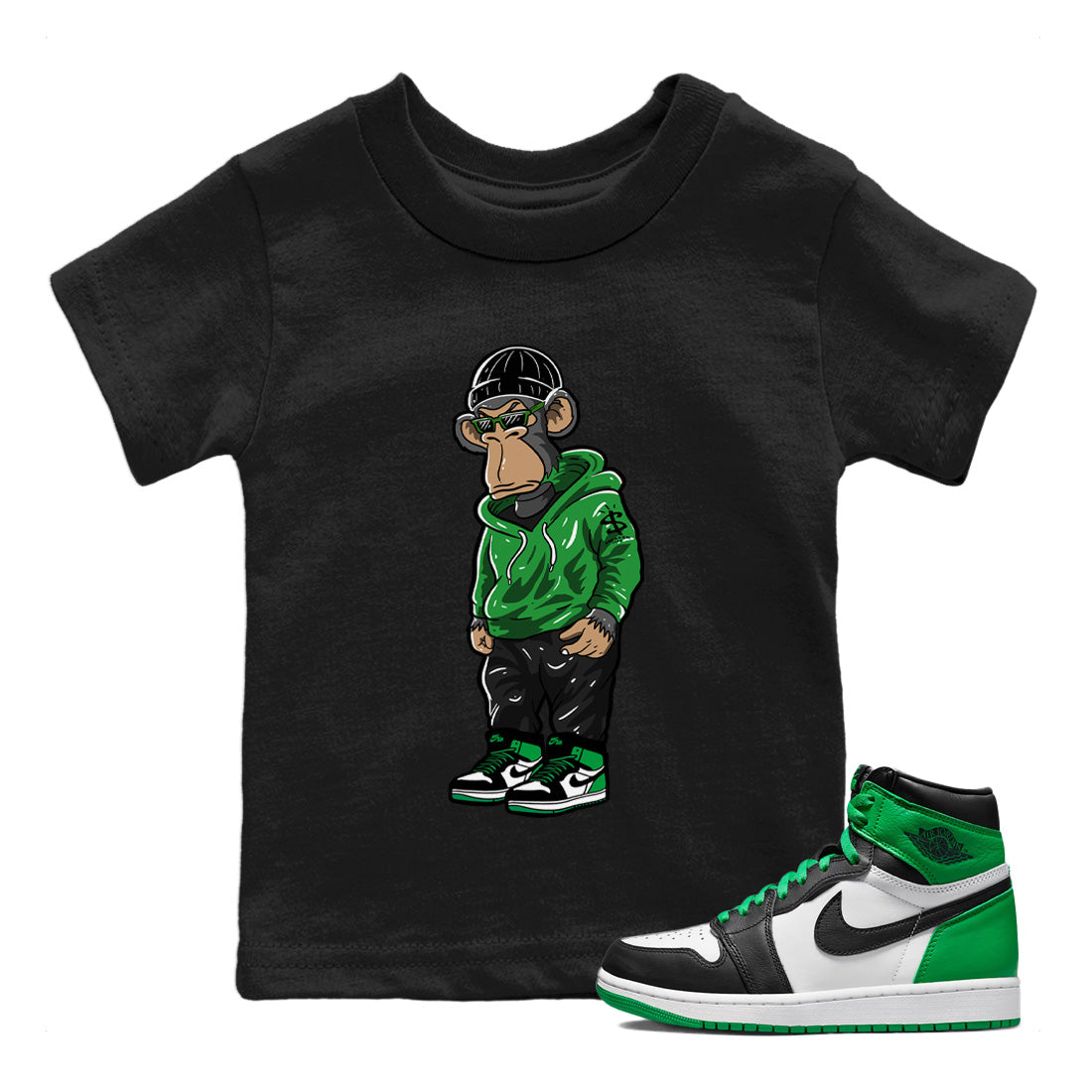 snkmatch Monkey Kids Tops - Air Jordan 1 Celtics