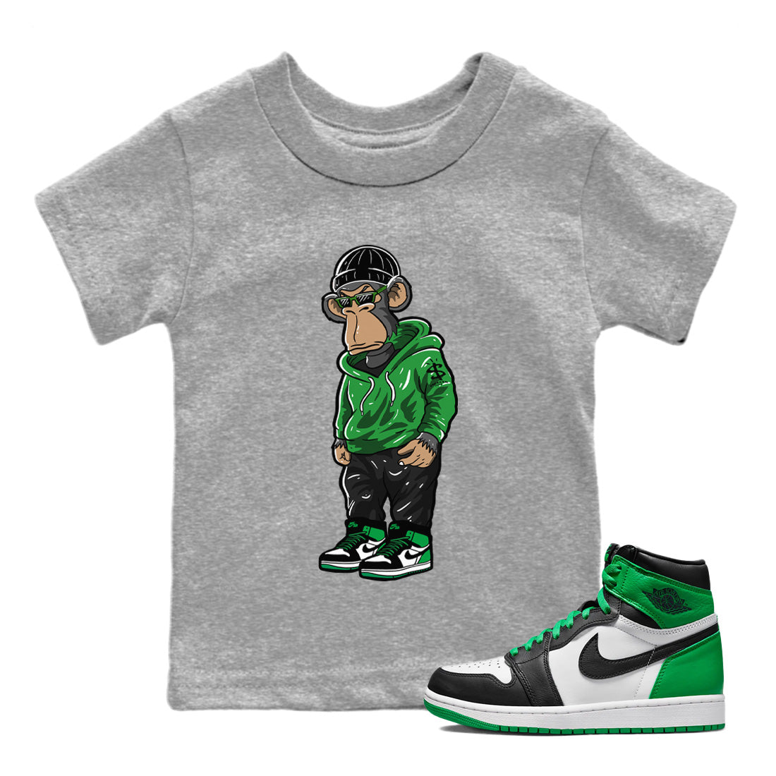 snkmatch Monkey Kids Tops - Air Jordan 1 Celtics