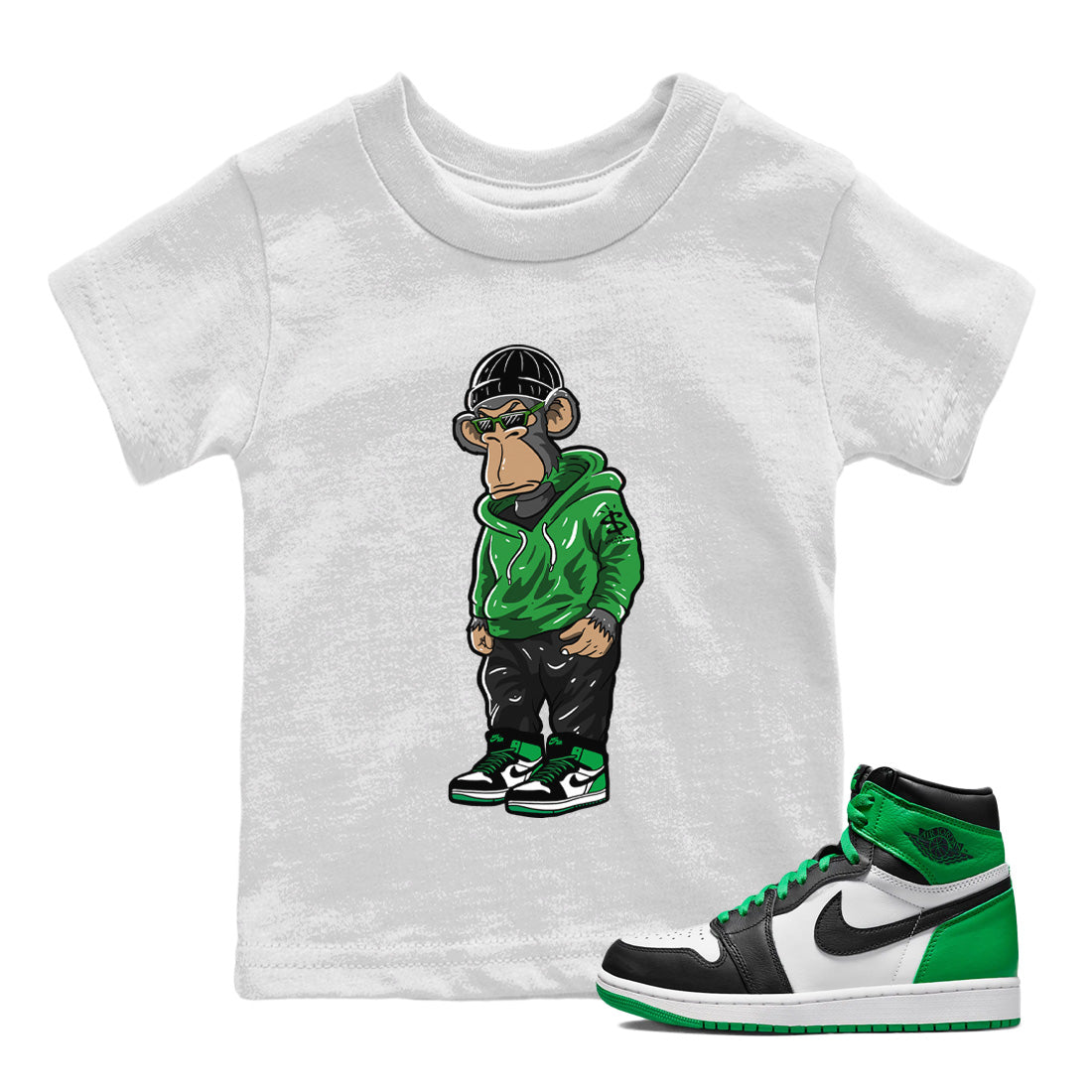 snkmatch Monkey Kids Tops - Air Jordan 1 Celtics