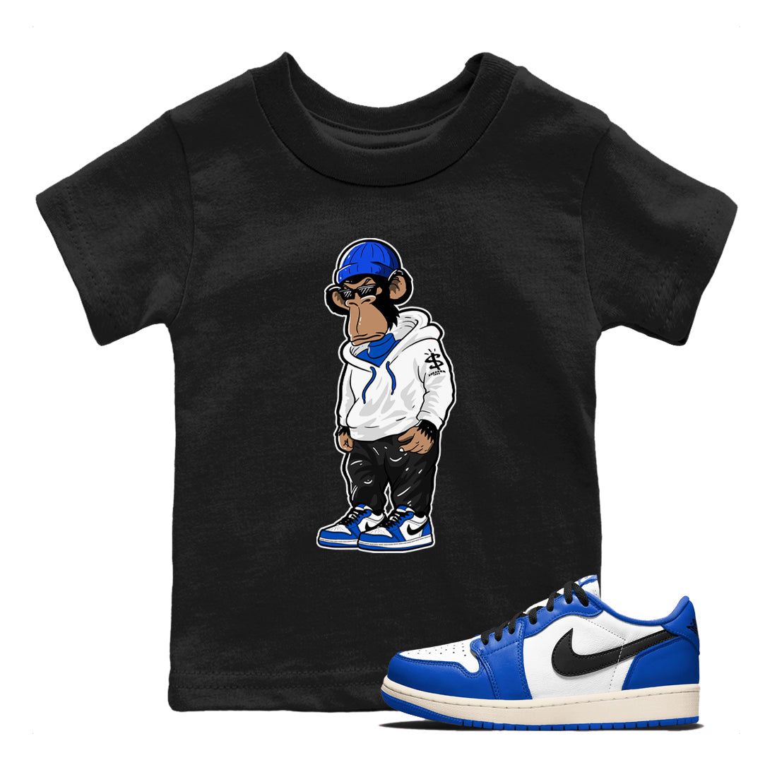 snkmatch Monkey snkmatch Tees Kids - Air Jordan 1 Game Royal