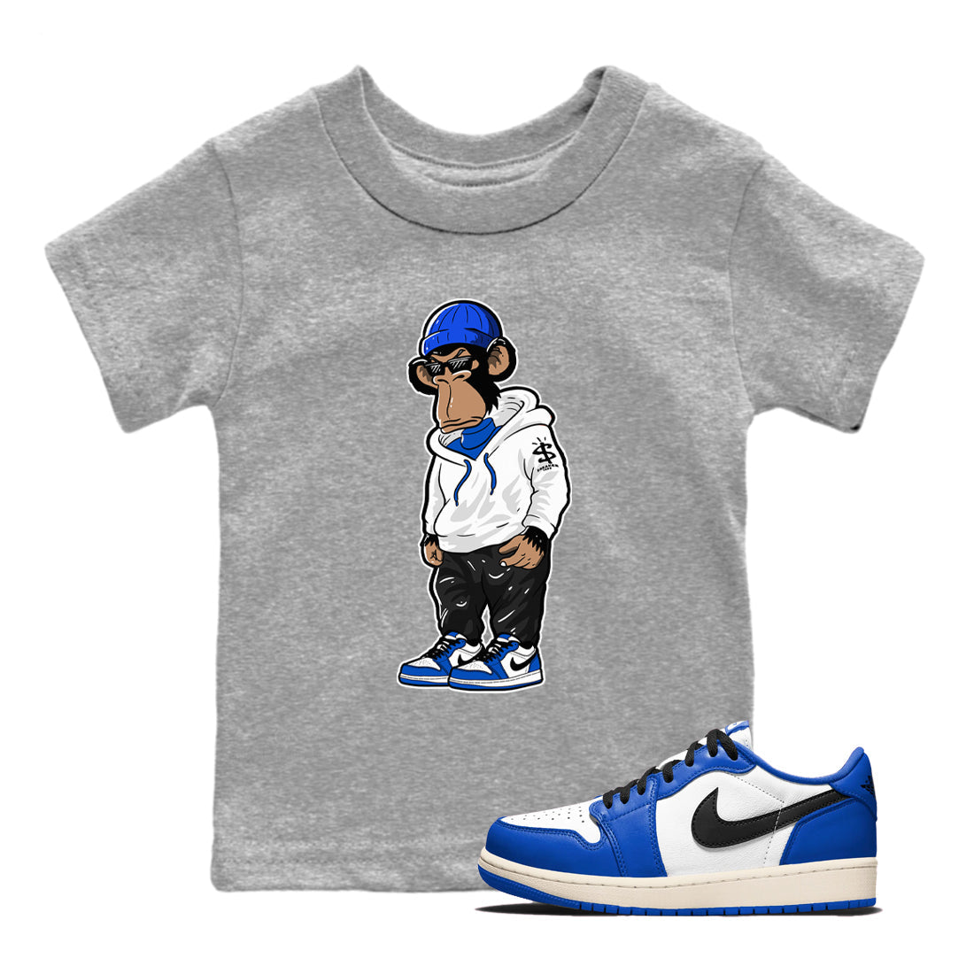 snkmatch Monkey snkmatch Tees Kids - Air Jordan 1 Game Royal