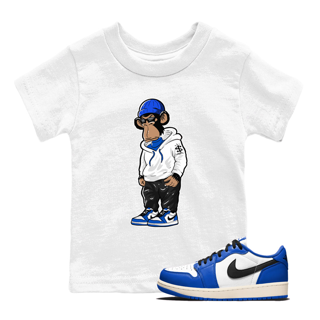 snkmatch Monkey snkmatch Tees Kids - Air Jordan 1 Game Royal