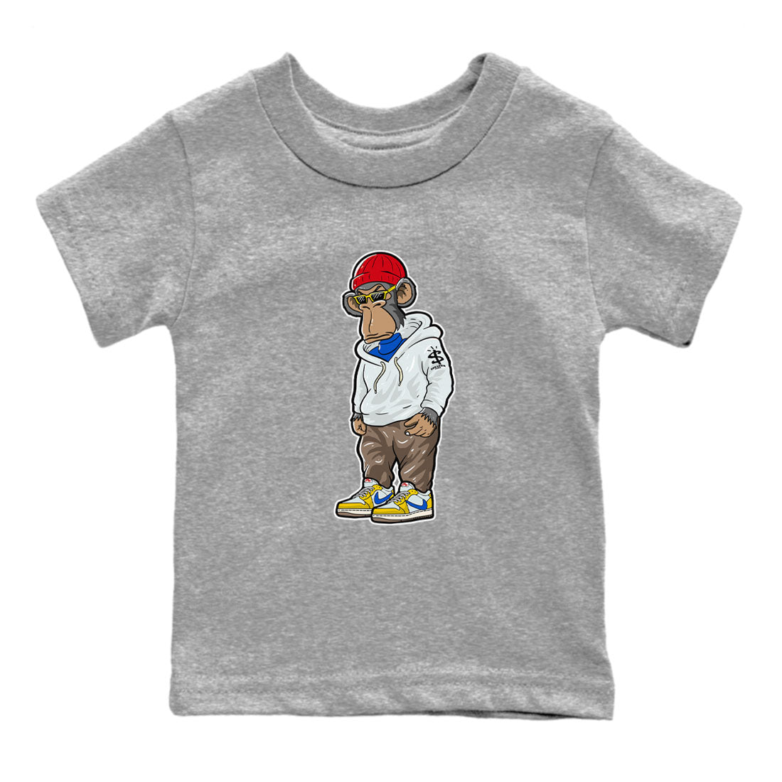 snkmatch Monkey snkmatch Tees Kids - Air Jordan 1 Travis Scott Canary