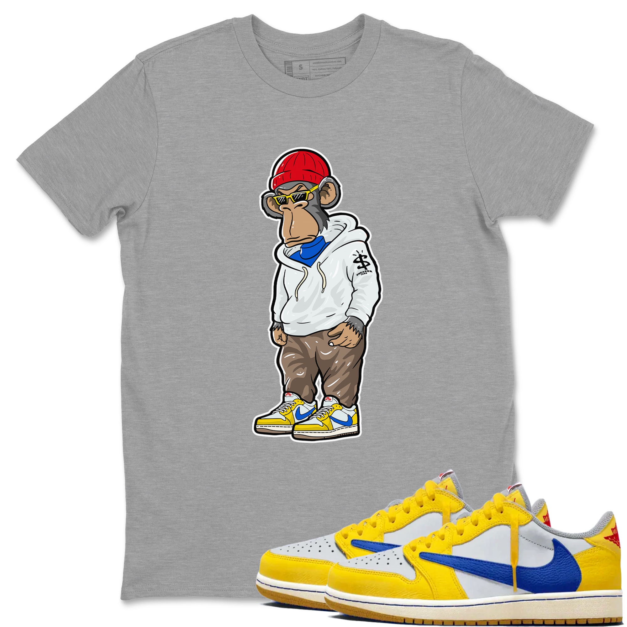 snkmatch Monkey snkmatch Tees - Air Jordan 1 Travis Scott Canary
