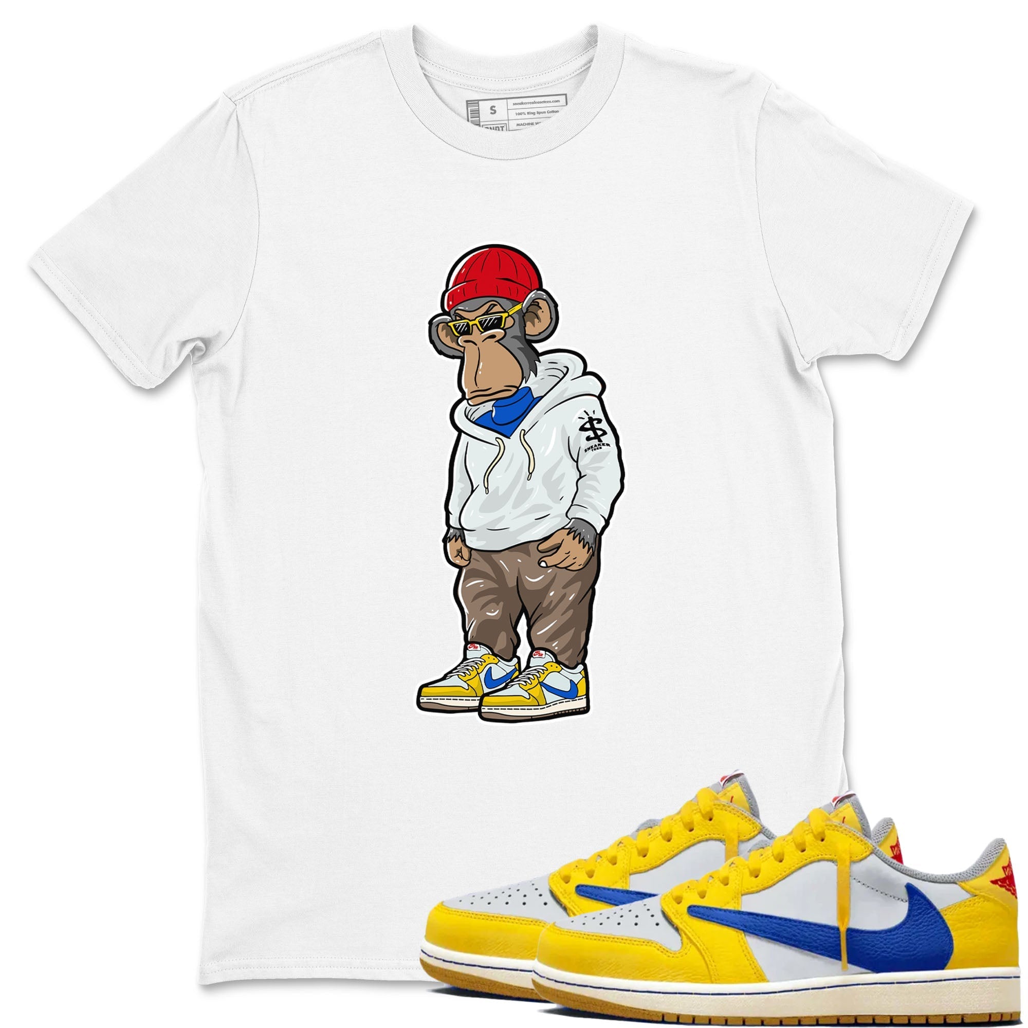 snkmatch Monkey snkmatch Tees - Air Jordan 1 Travis Scott Canary