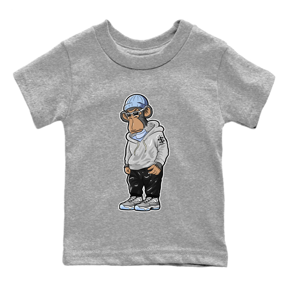 snkmatch Monkey Kids Tops - Air Jordan 11 White Cement