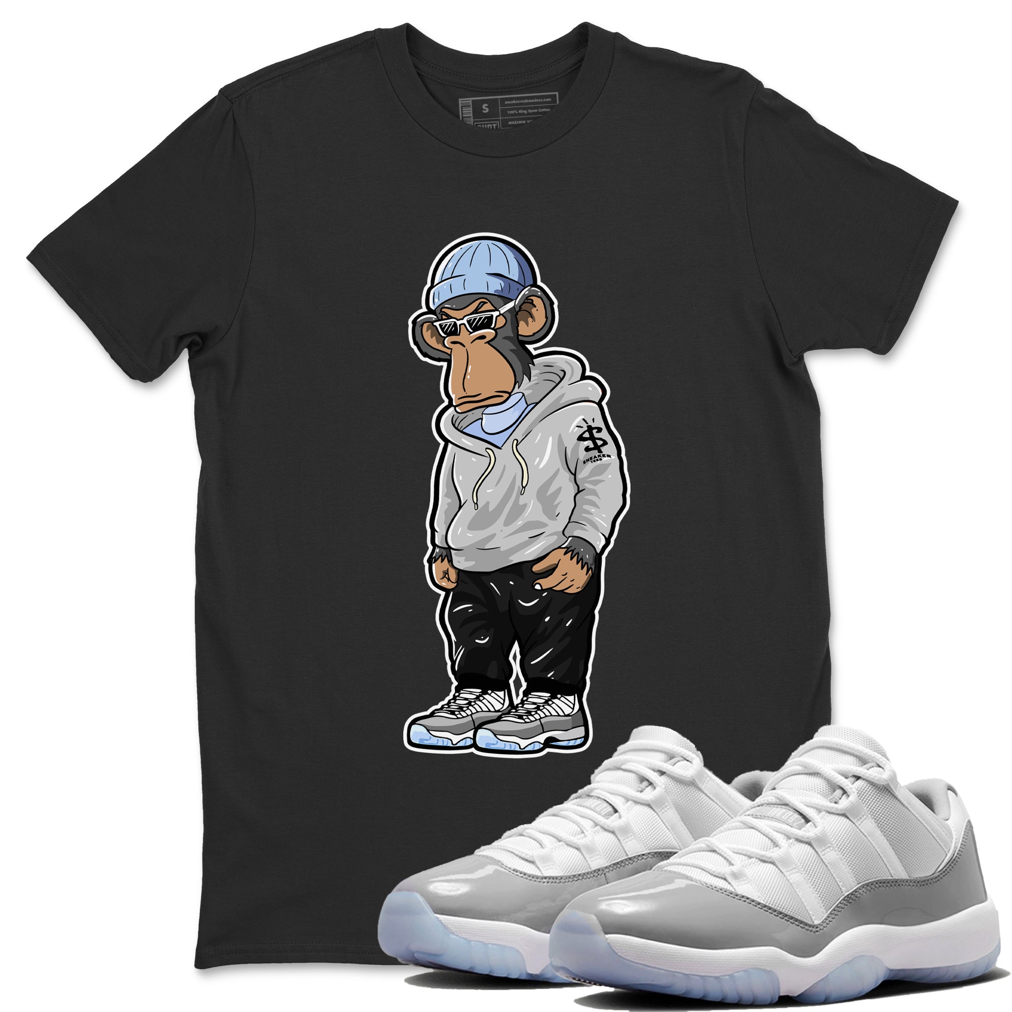 snkmatch Monkey Unisex Tops - Air Jordan 11 White Cement