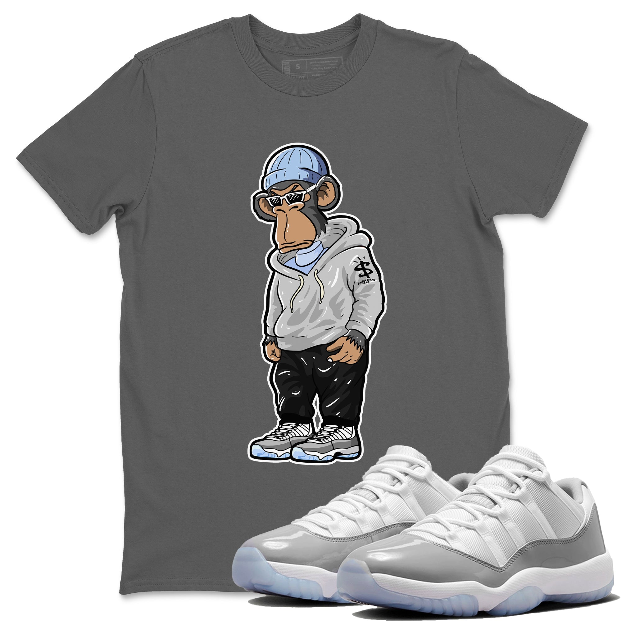 snkmatch Monkey Unisex Tops - Air Jordan 11 White Cement